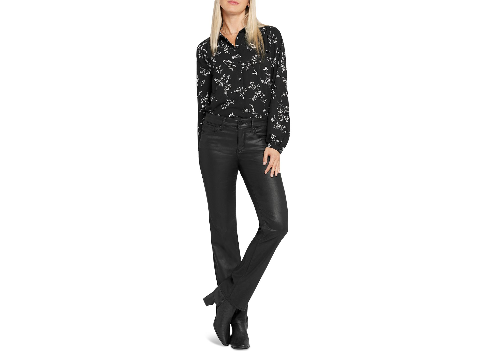 Petite Marilyn High Rise Straight Leg Coated Jeans — Image 4
