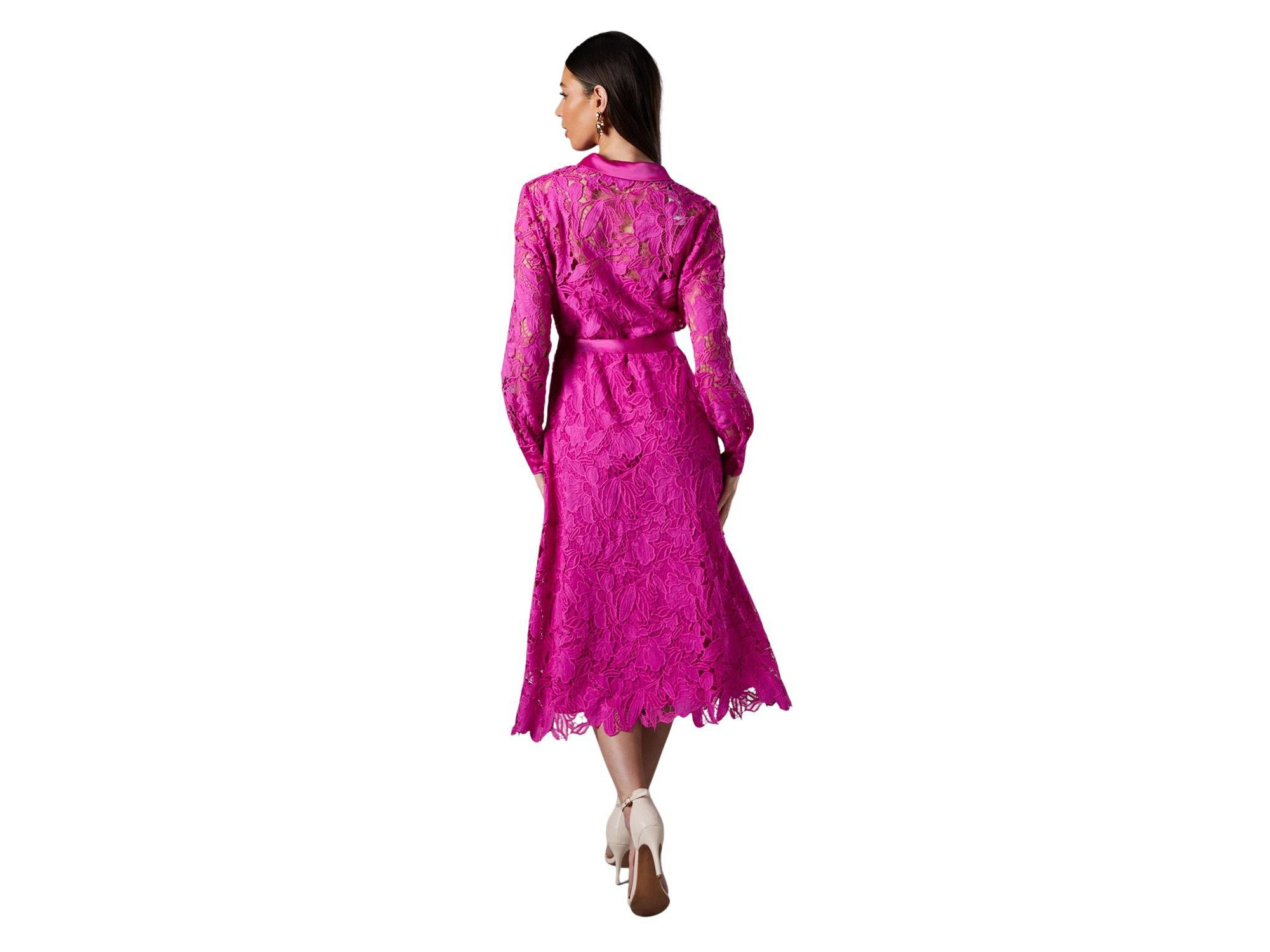 Lace Long Sleeve Shirt Dress — Image 4