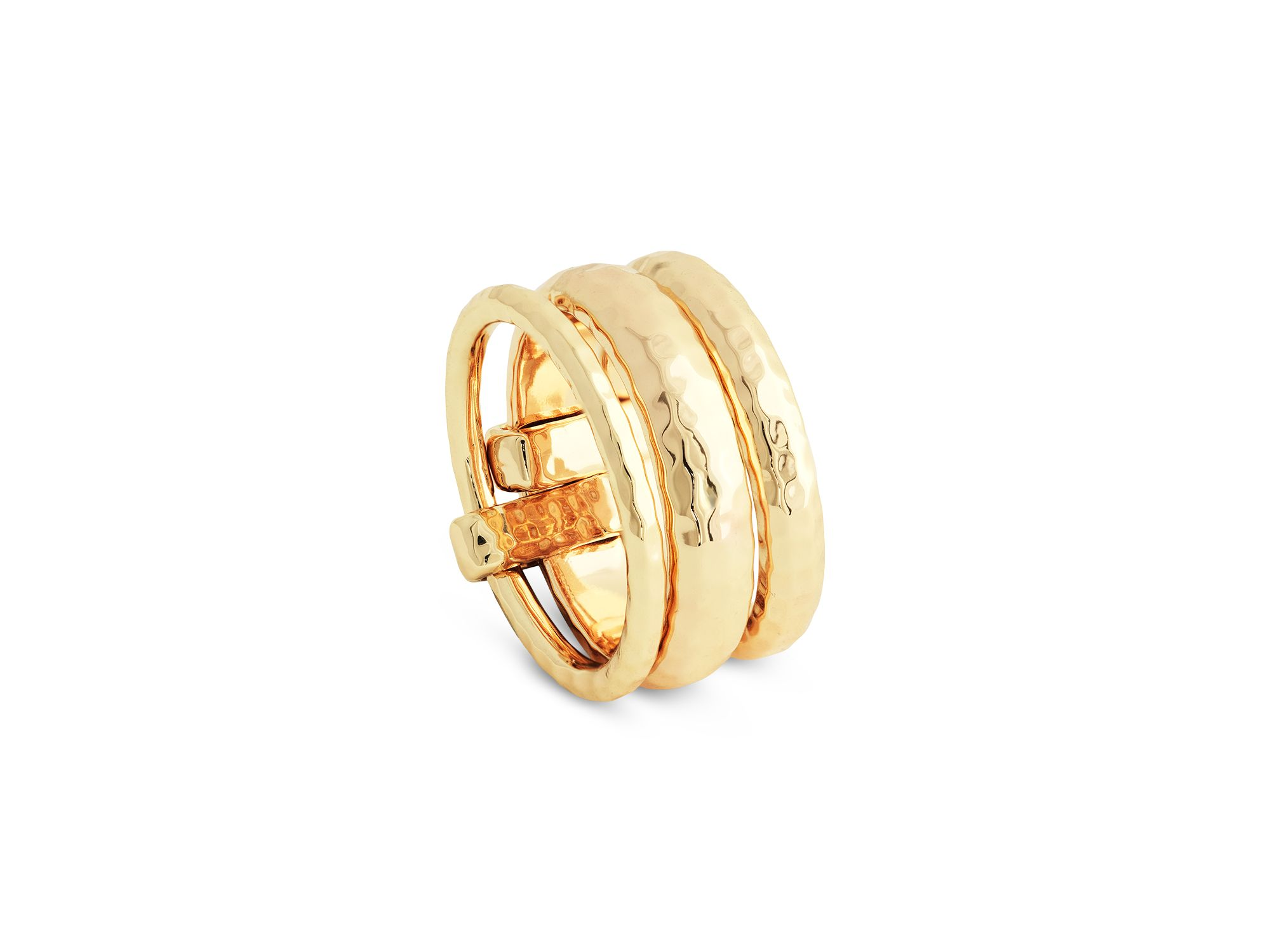 Farrier 18K Yellow Gold Plated Triple Connected Ring — Image 3