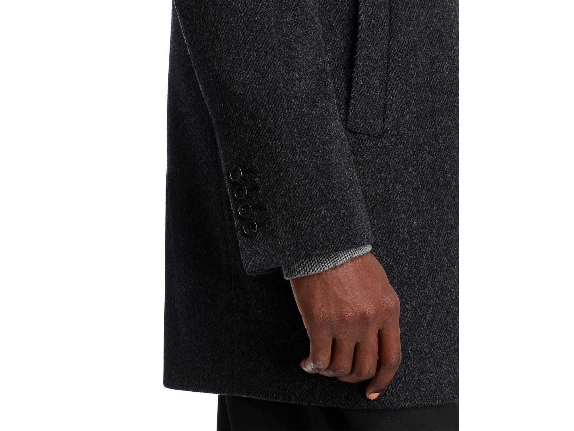 Wool-Cashmere Regular Fit Topcoat With Bib — Image 3