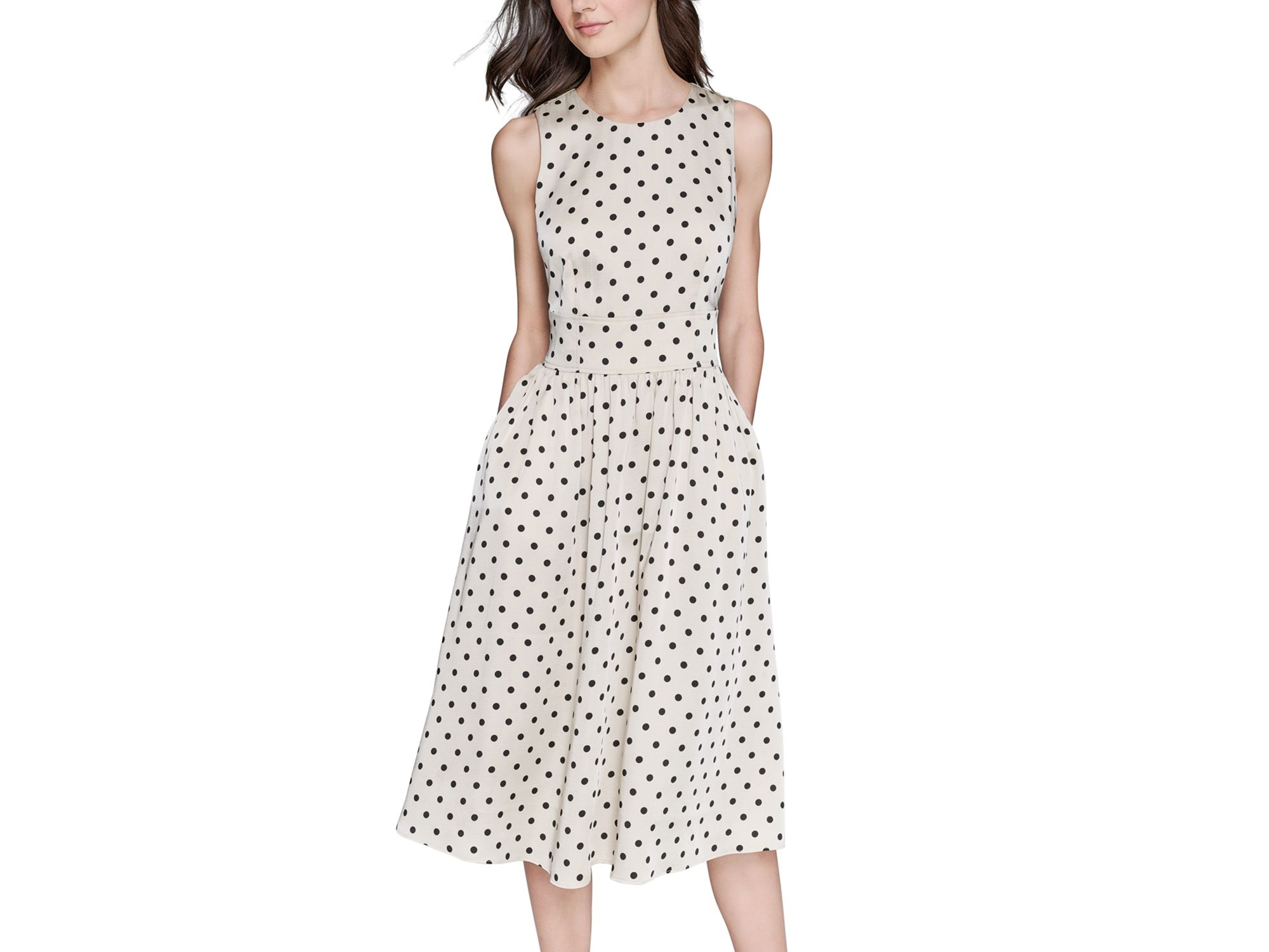Printed Hammered Satin Midi Dress — Image 4