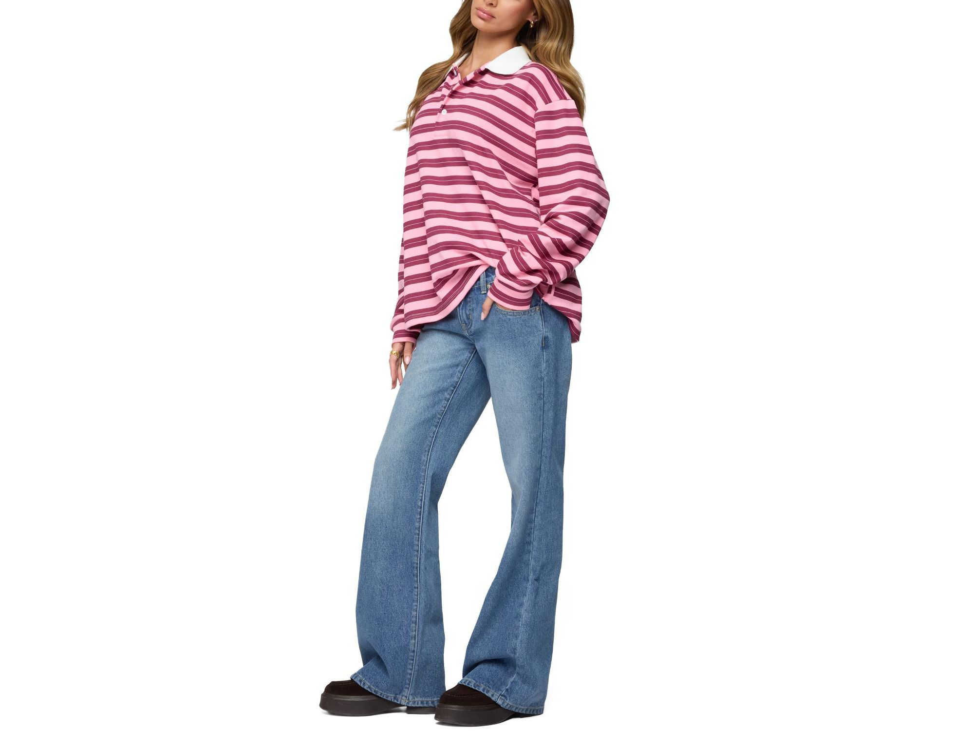 Maureen Striped Polo Sweatshirt — Image 5