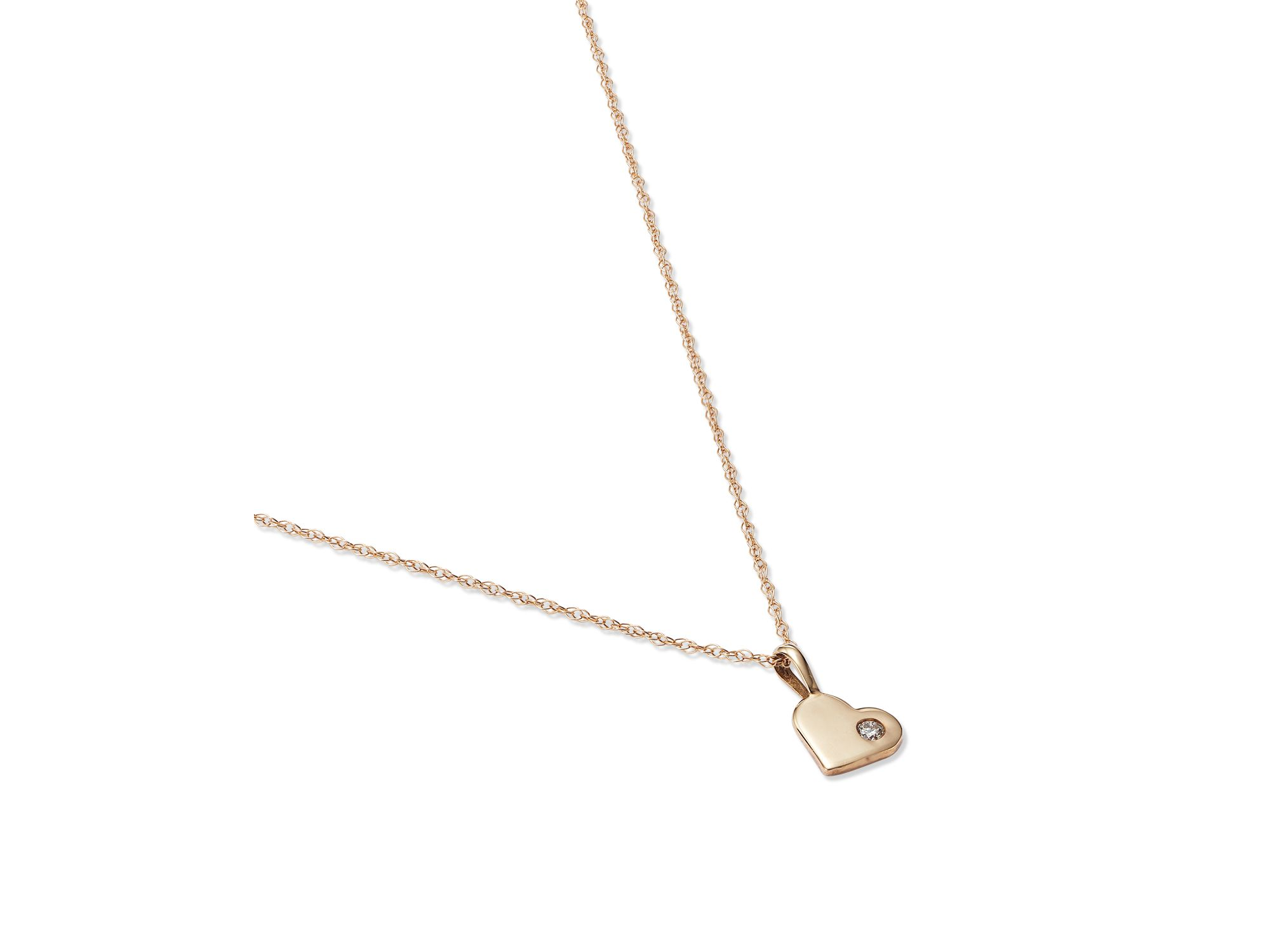 Diamond Heart Pendant Necklace in 14K Yellow Gold, 0.03 tcw — Image 4