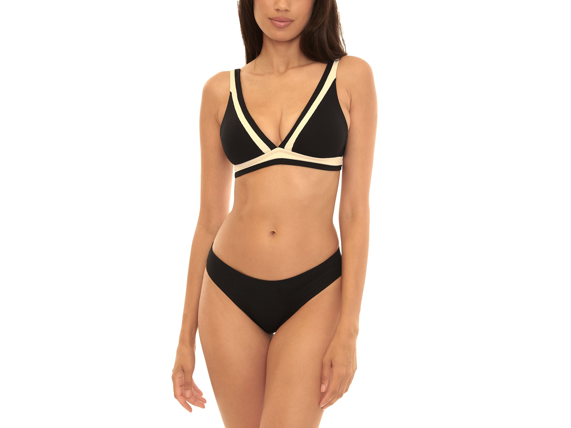 Coast Line Rib Color Blocked Claire Bikini Top & Adela Hipster Bikini Bottom — Image 10
