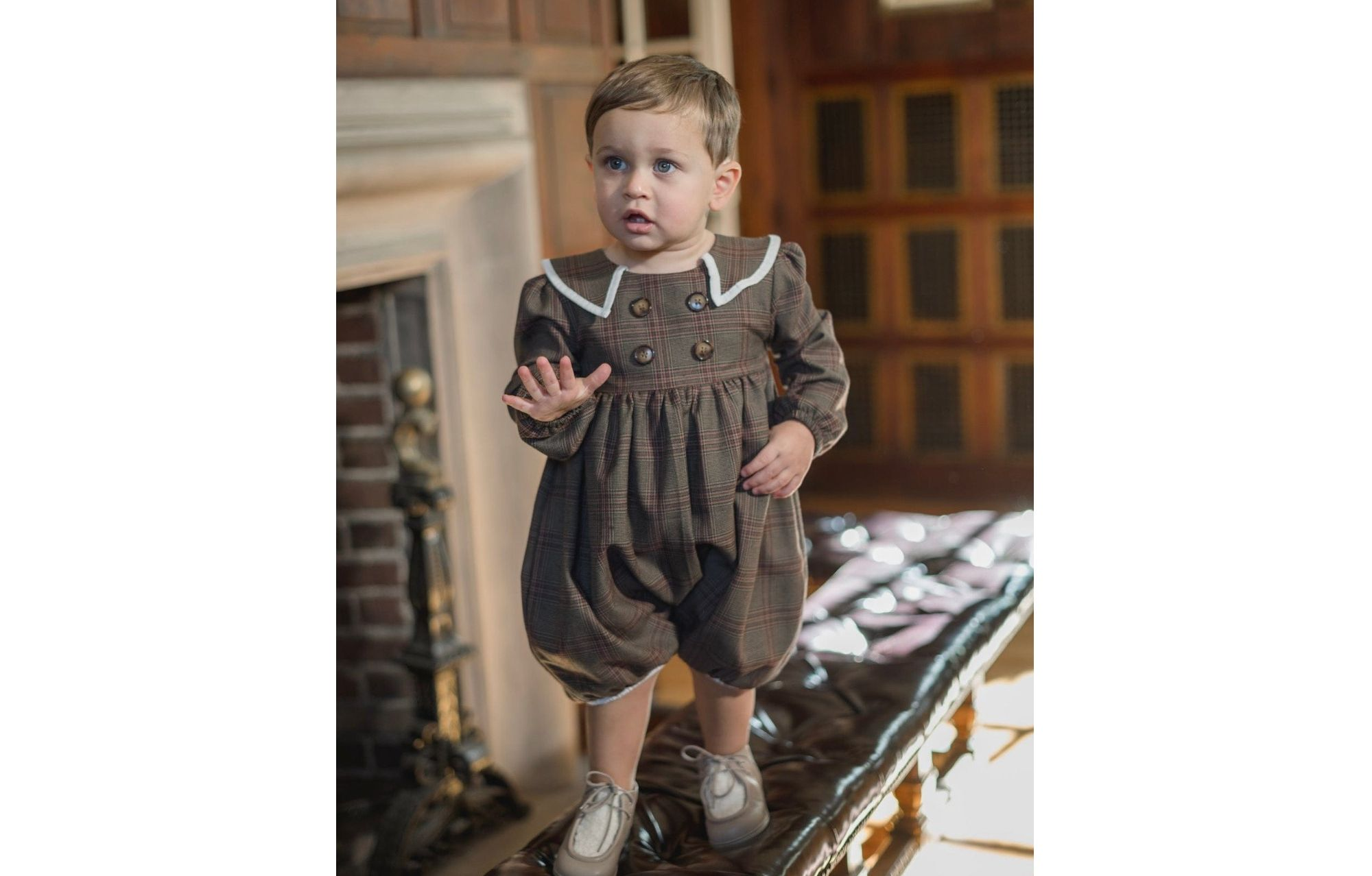 Unisex Petite Maison Blair Estate Tweed Romper — Image 3