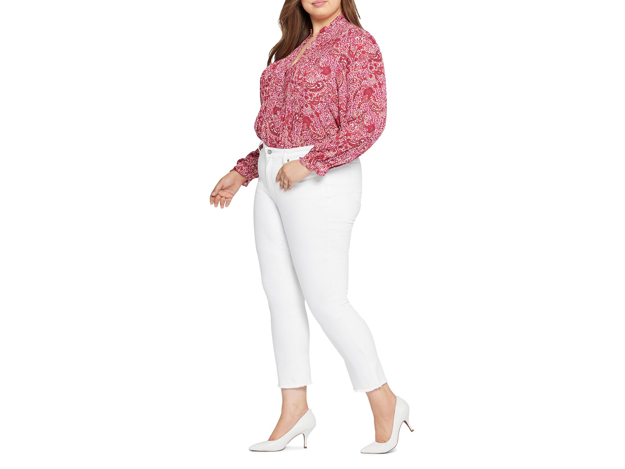 Sheri High Rise Slim Ankle Jeans in Optic White — Image 3