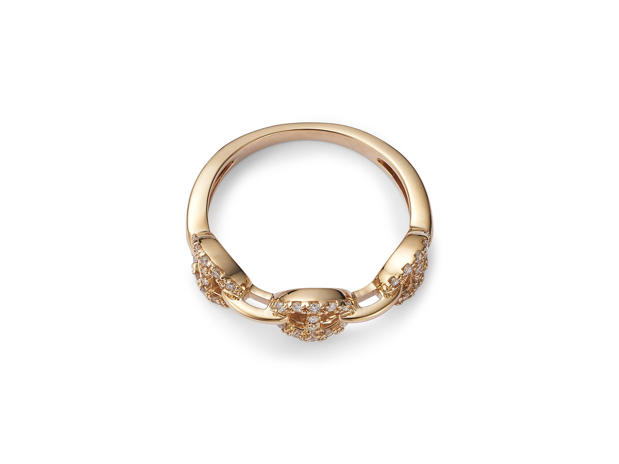 Diamond Interlocking Ring in 14K Yellow Gold, 0.14 tcw — Image 3