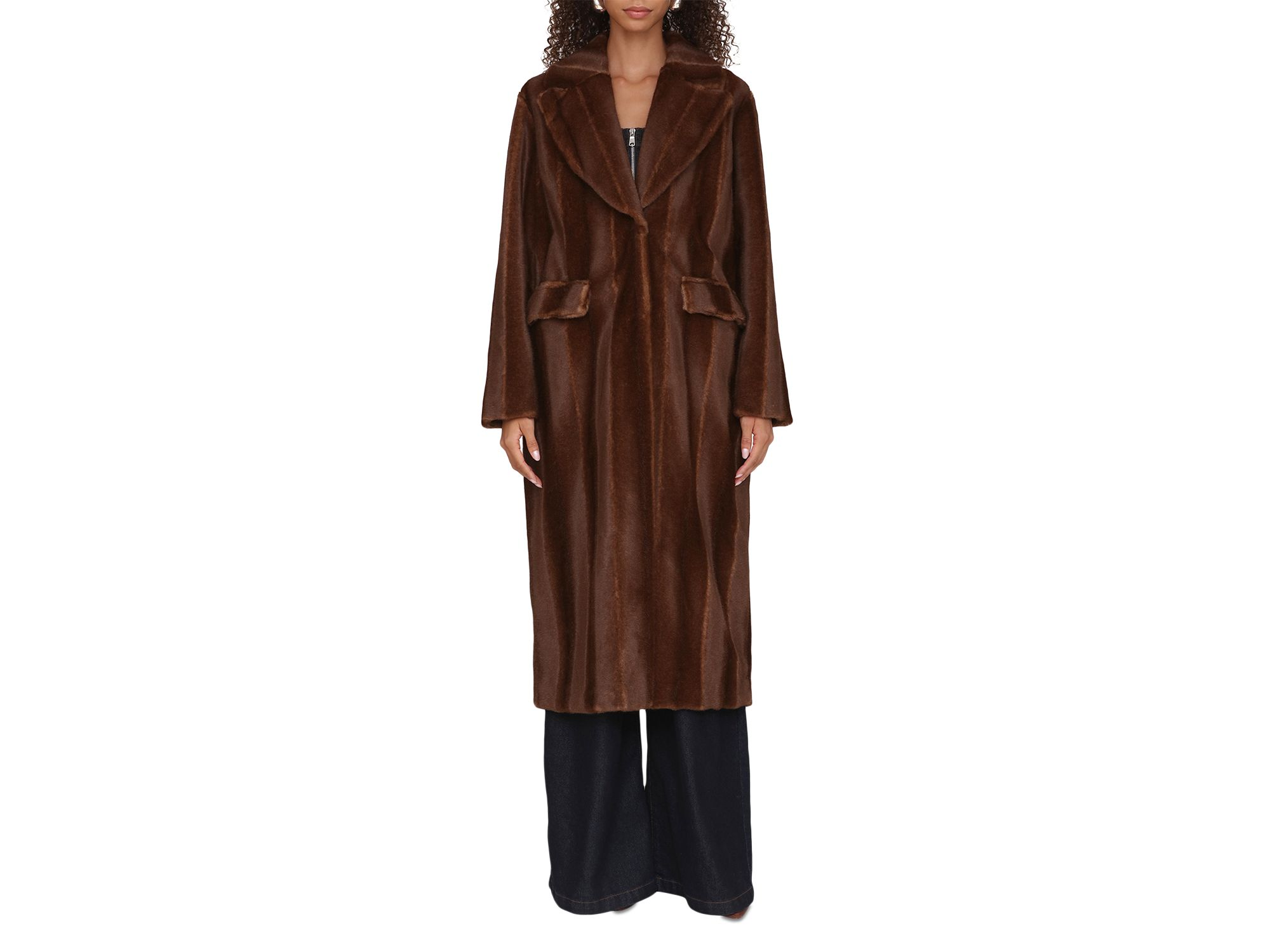 Faux Mink Fur Maxi Coat — Image 4