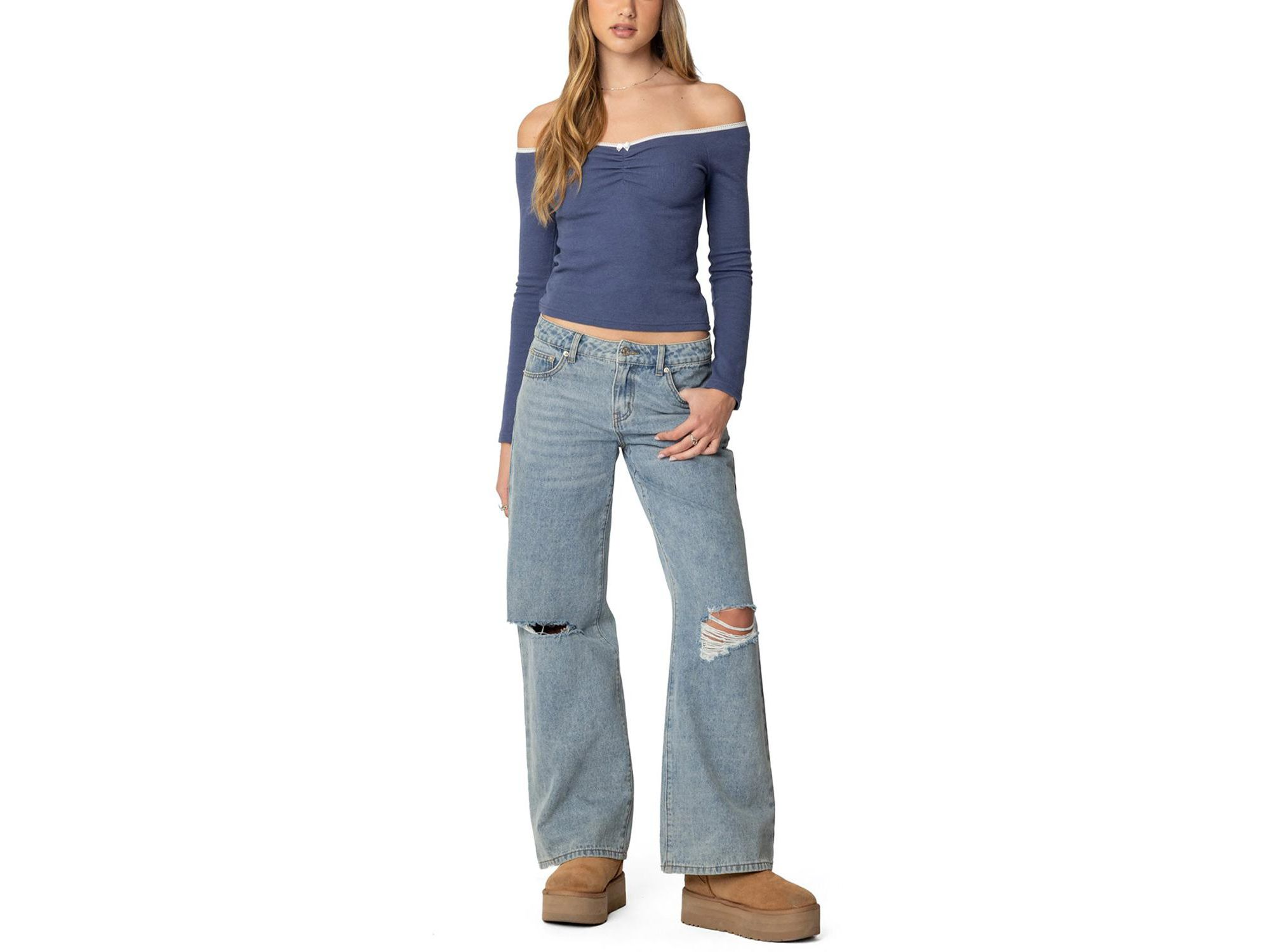 Tal Ruched Off Shoulder Top — Image 3