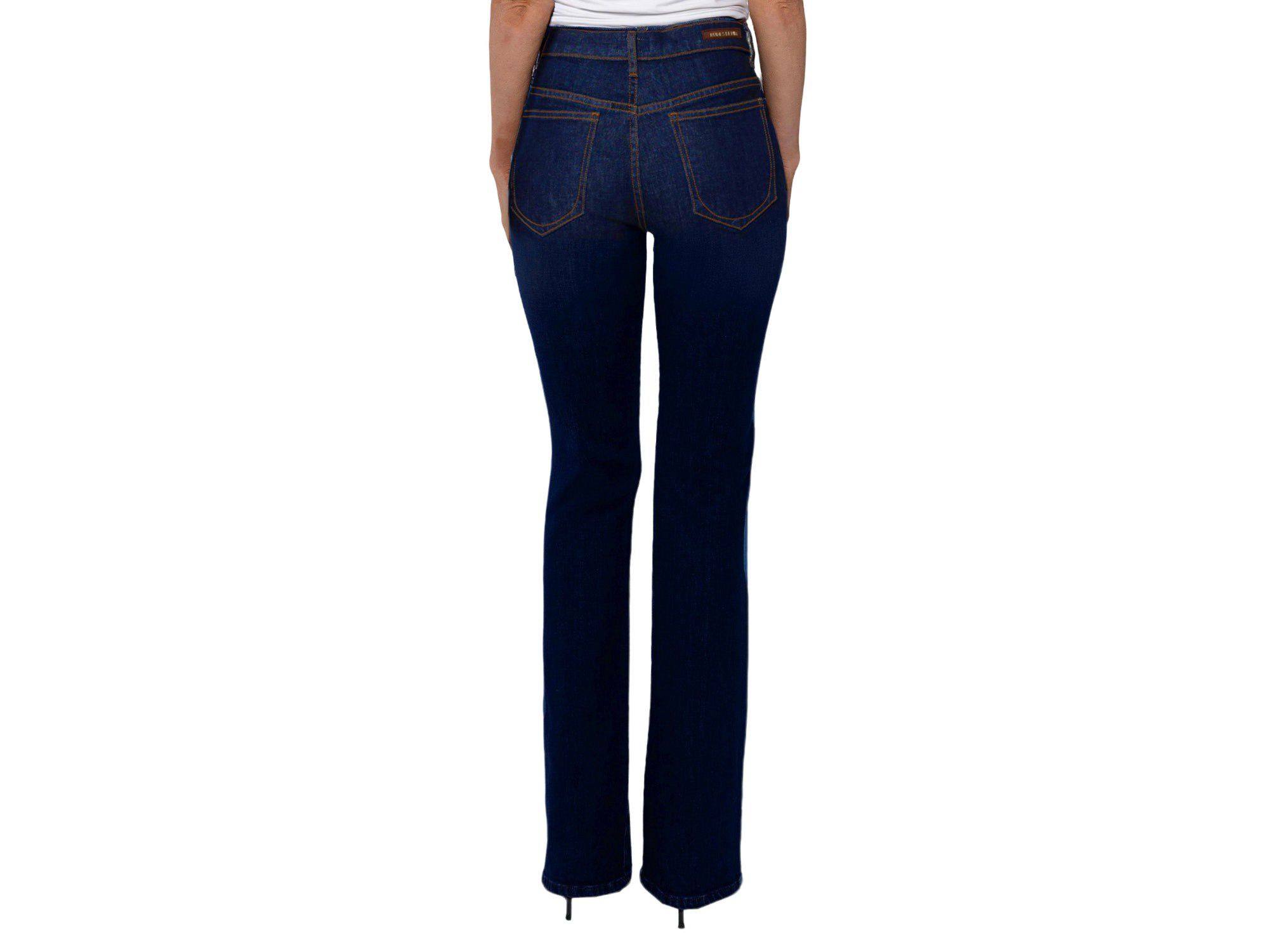 High Rise Isabella Mini Flare Jeans in Dark Blue — Image 3
