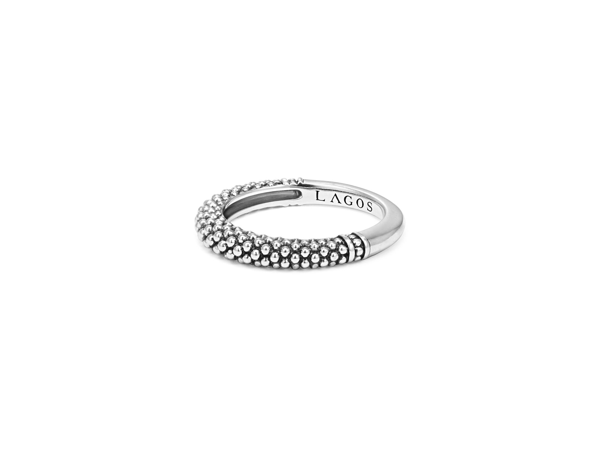 Sterling Caviar Beaded Stacking Ring — Image 4