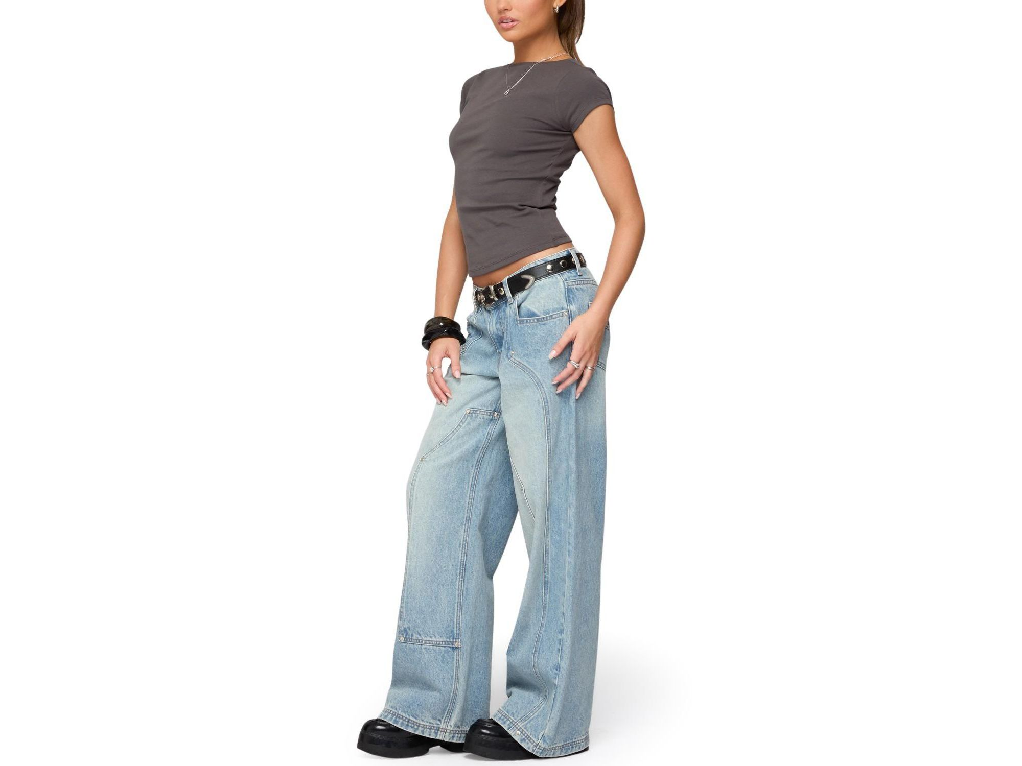 Oliana Ribbed Boat Neck T-Shirt — Image 3