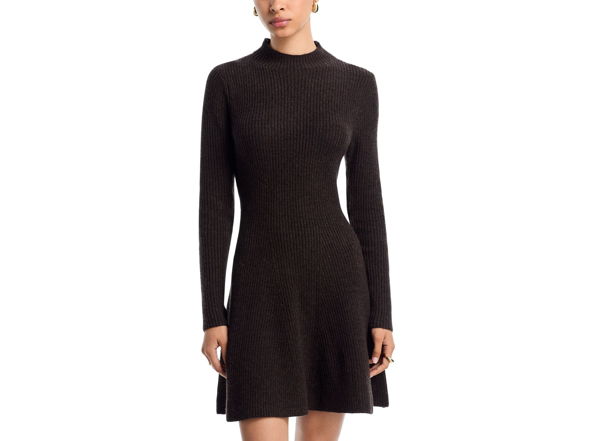 Mock Neck Knit Long Sleeve Dress - Exclusive — Image 4