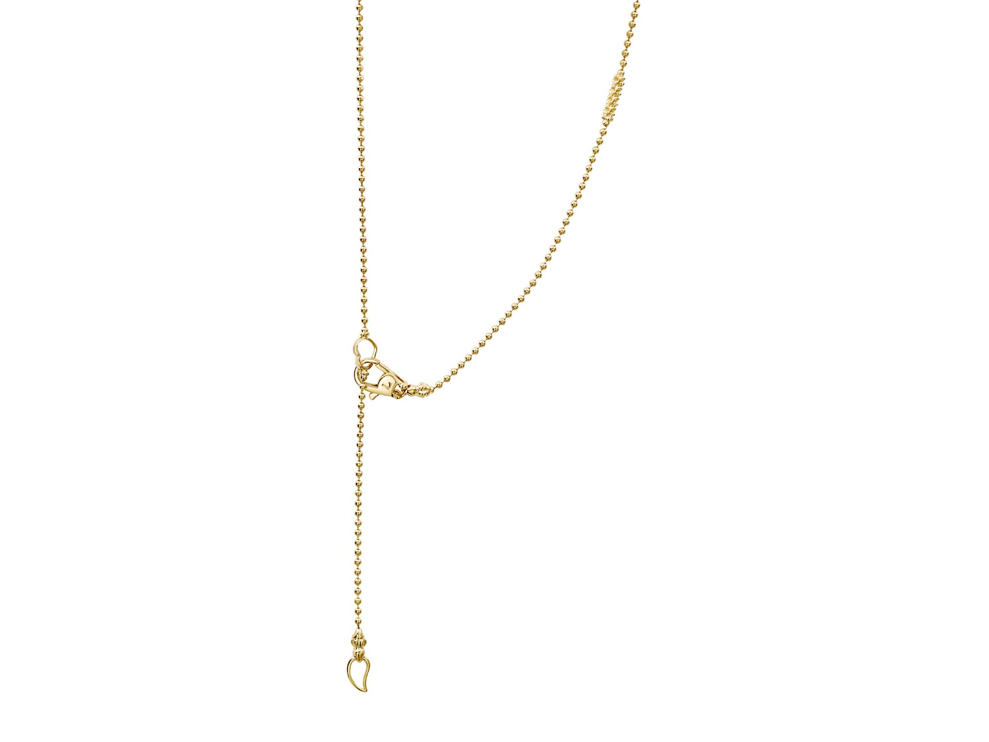 Caviar Gold Collection 18K Gold Beaded Station Necklace, 16" — Image 3