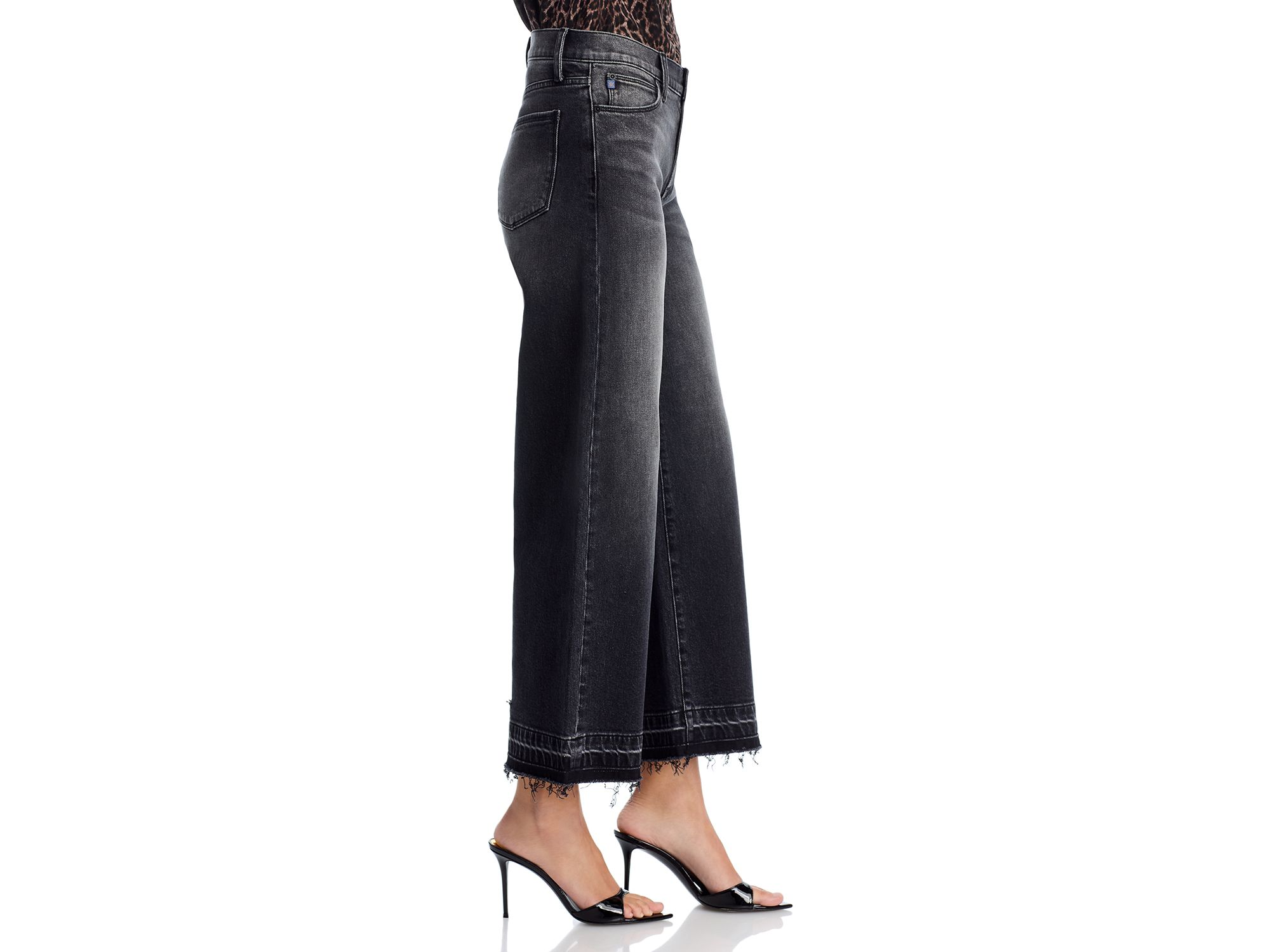 Rafaella Cropped Wide Leg Jeans in Washed Black — Image 5