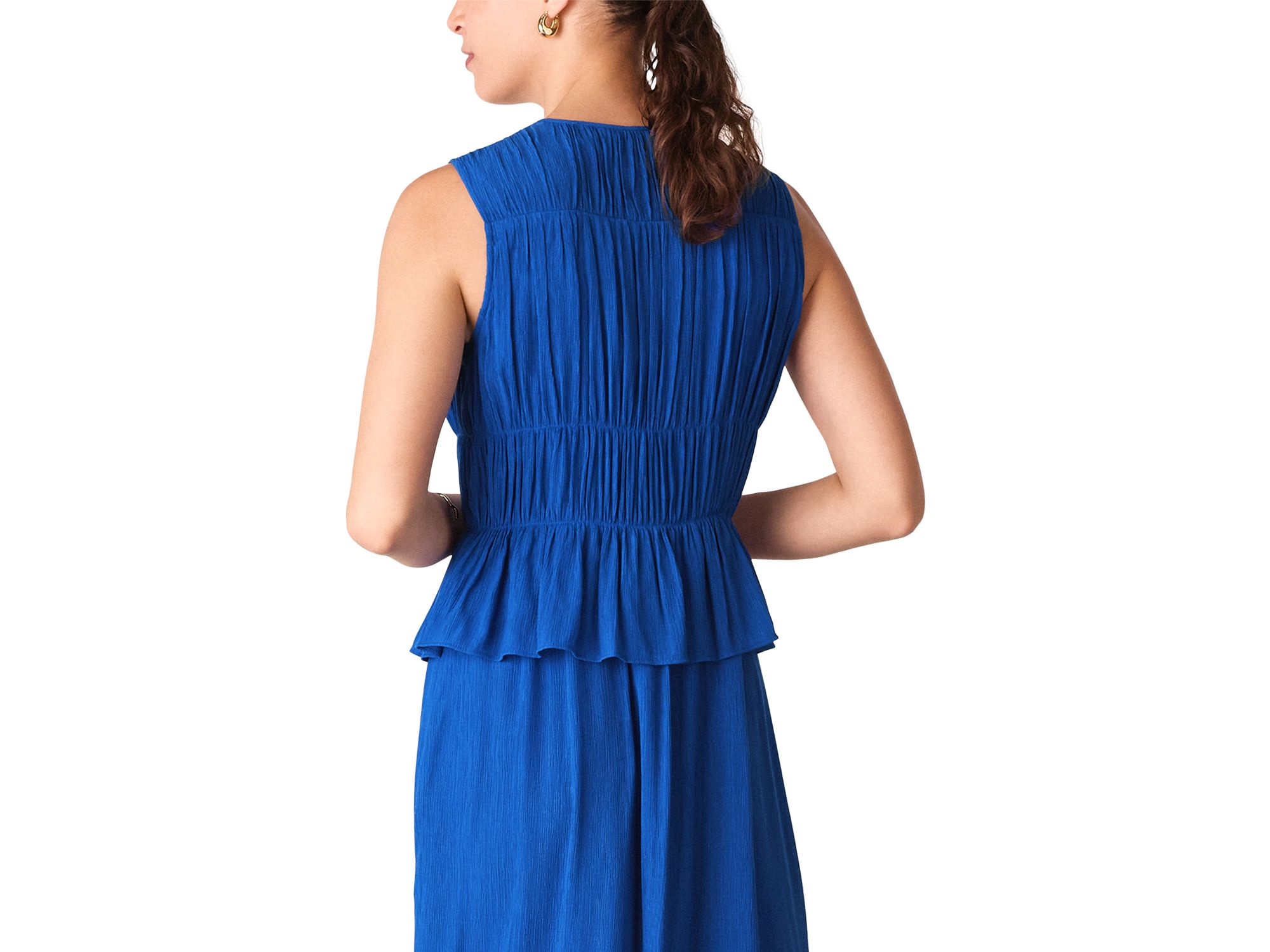 Petite Shirred V Neck Midi Dress — Image 3