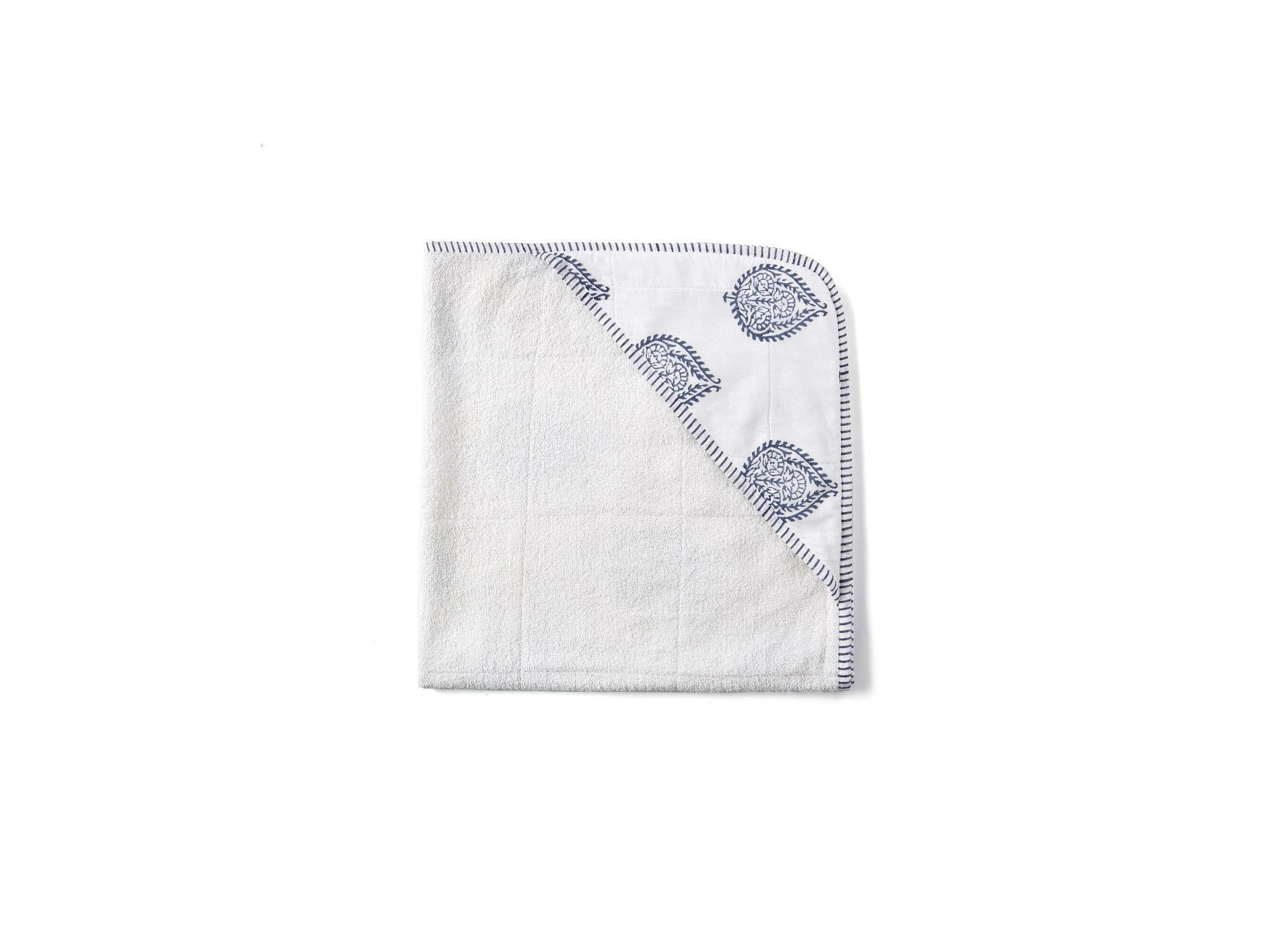 Unisex Handmade Block-Printed Plush Cotton Hooded Plush Towels - Baby, Little Kid, Big Kid — Image 3
