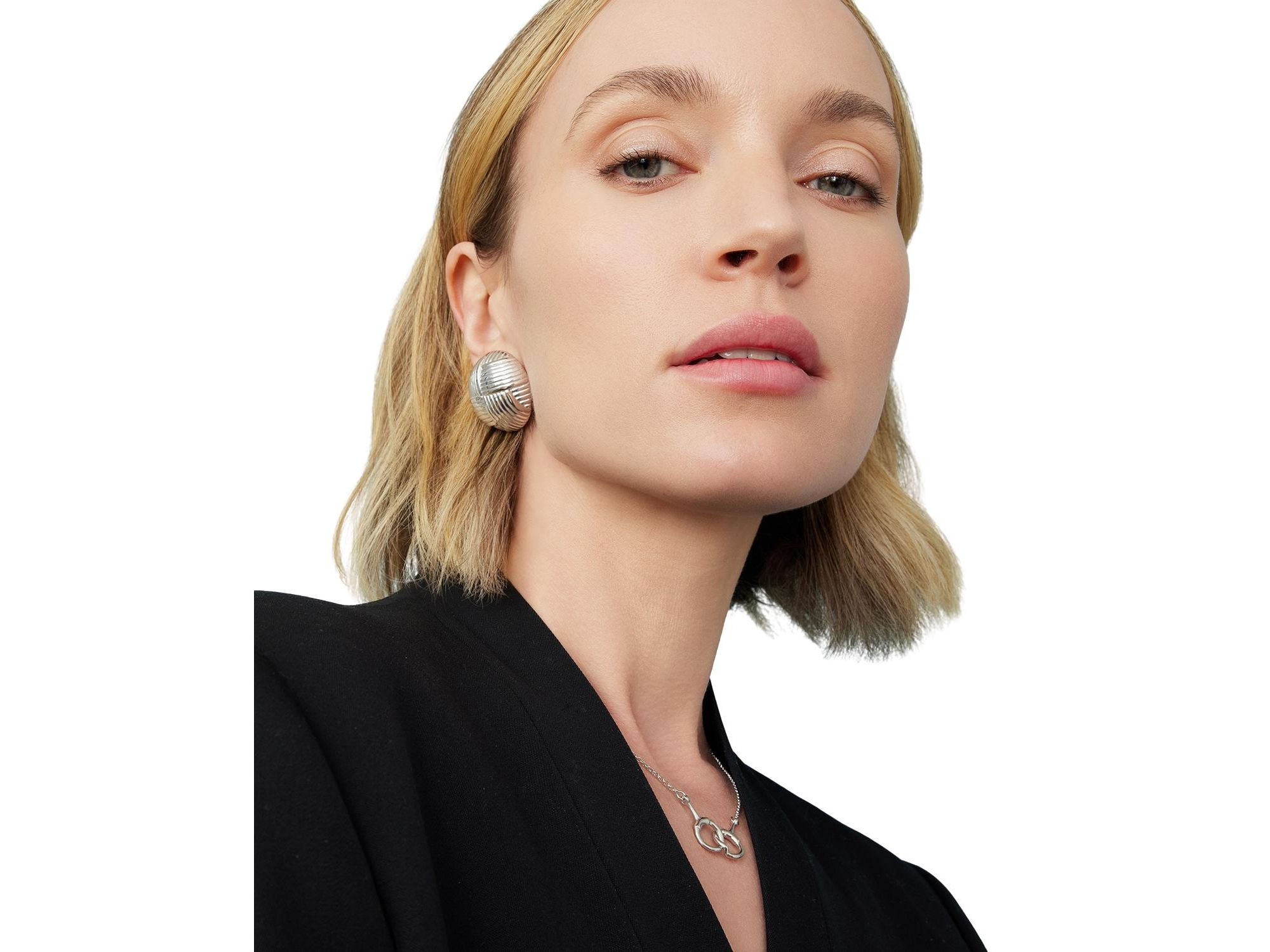 Sterling Woven Button Earrings — Image 4