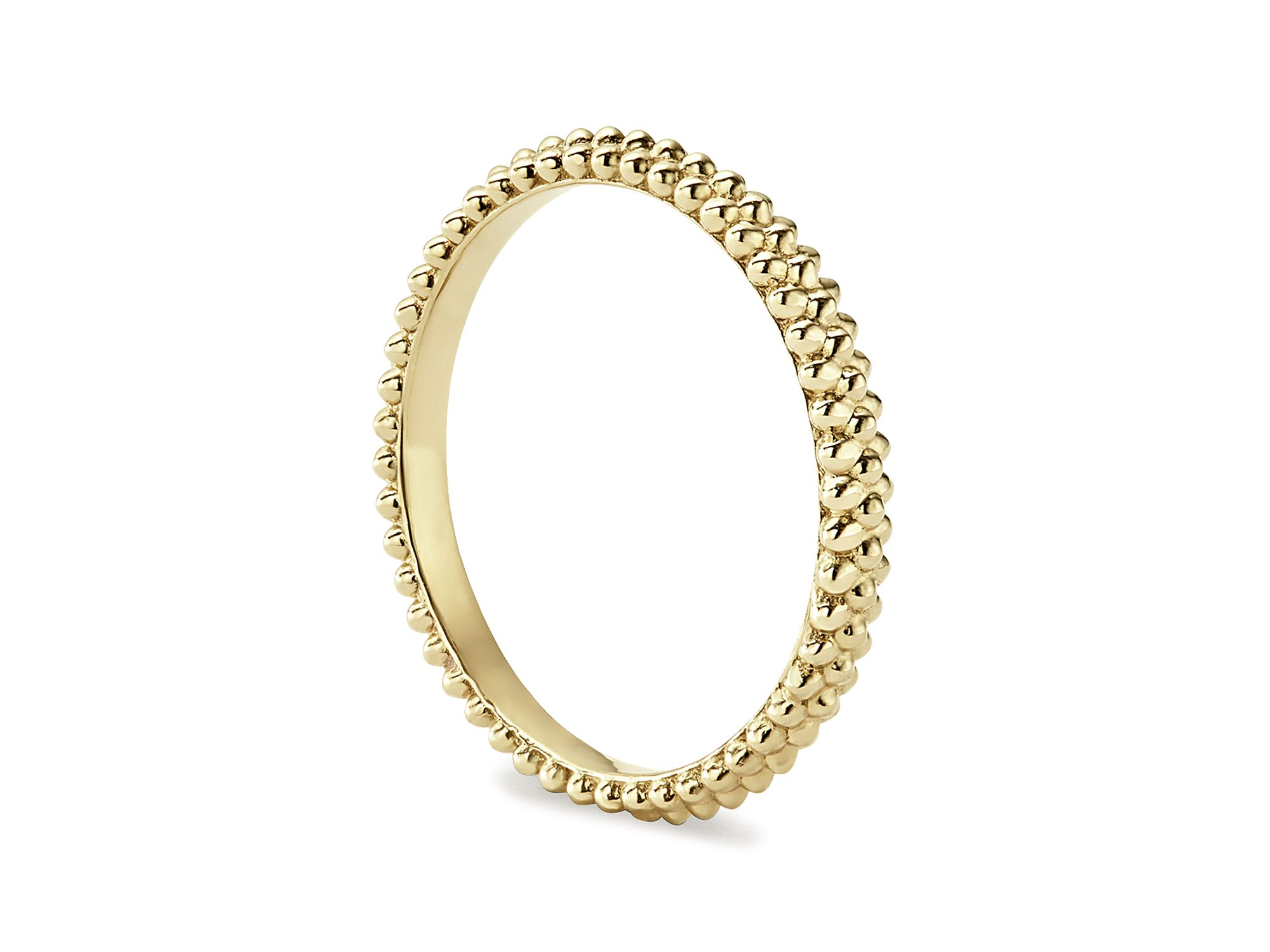Caviar Gold Collection 18K Gold Micro-Beaded Stacking Ring — Image 4