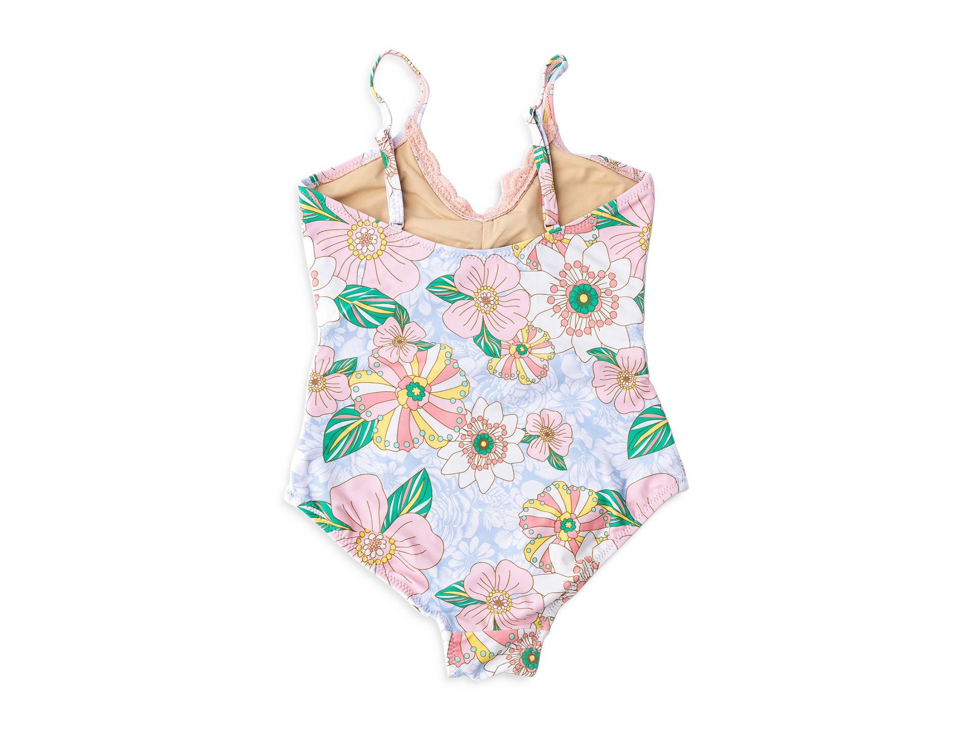 Girls' Retro Floral Monokini One Piece Swimsuit - Little Kid, Big Kid — Image 3