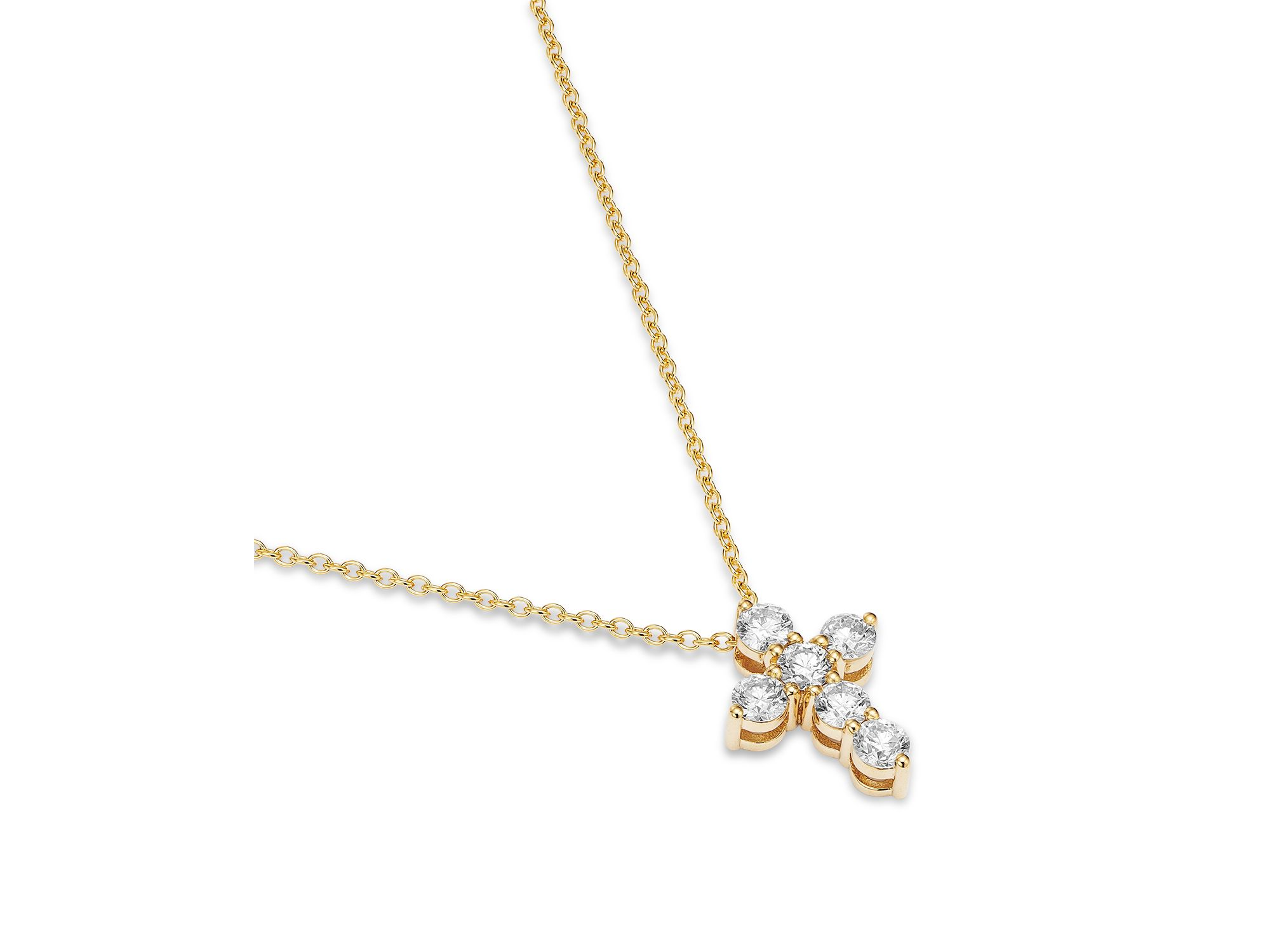 Diamond Cross Pendant Necklace in 14K Gold, 0.5 tcw — Image 3