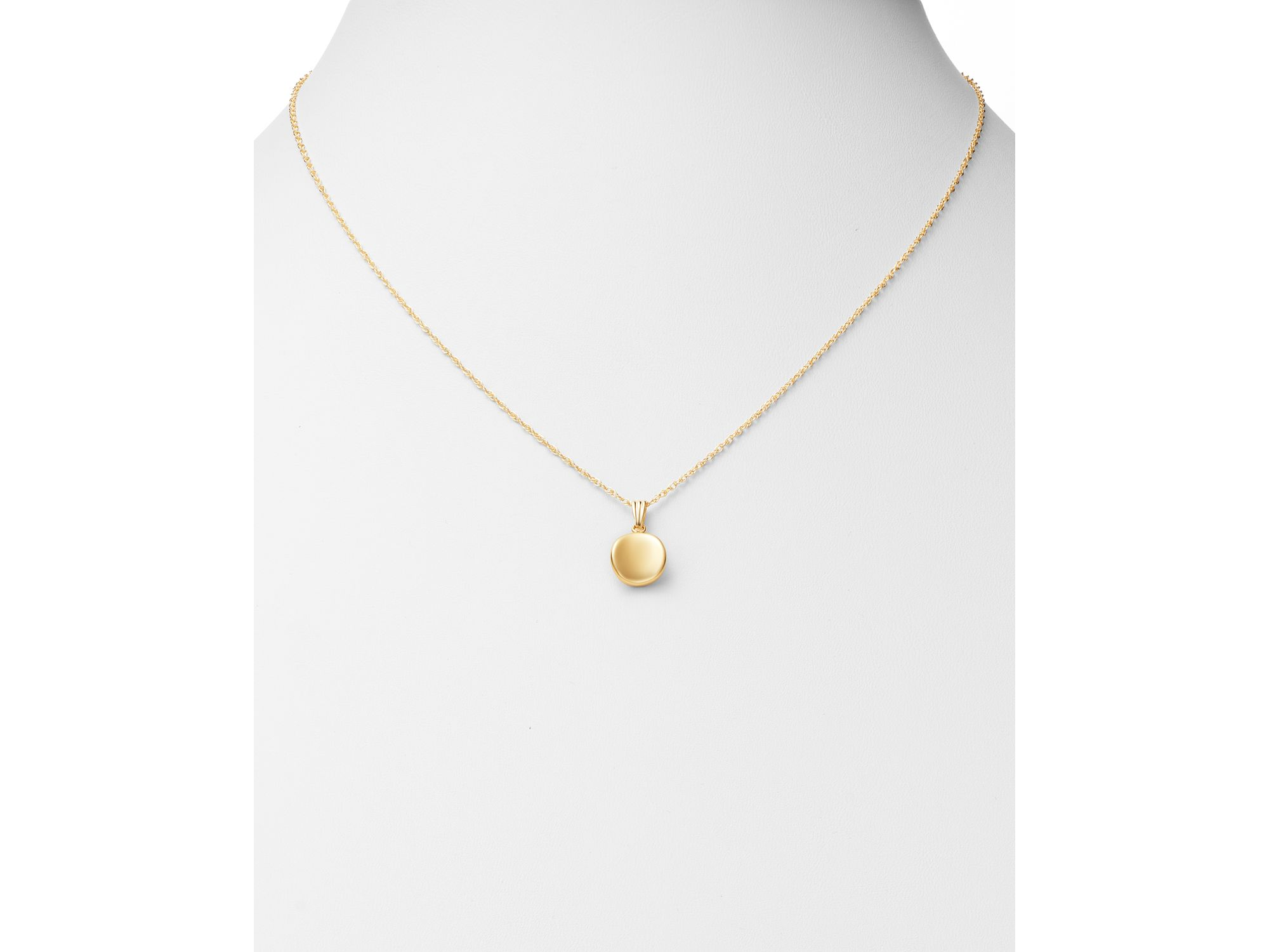 Disc Pendant Necklace in 14K Yellow Gold, 18" — Image 3