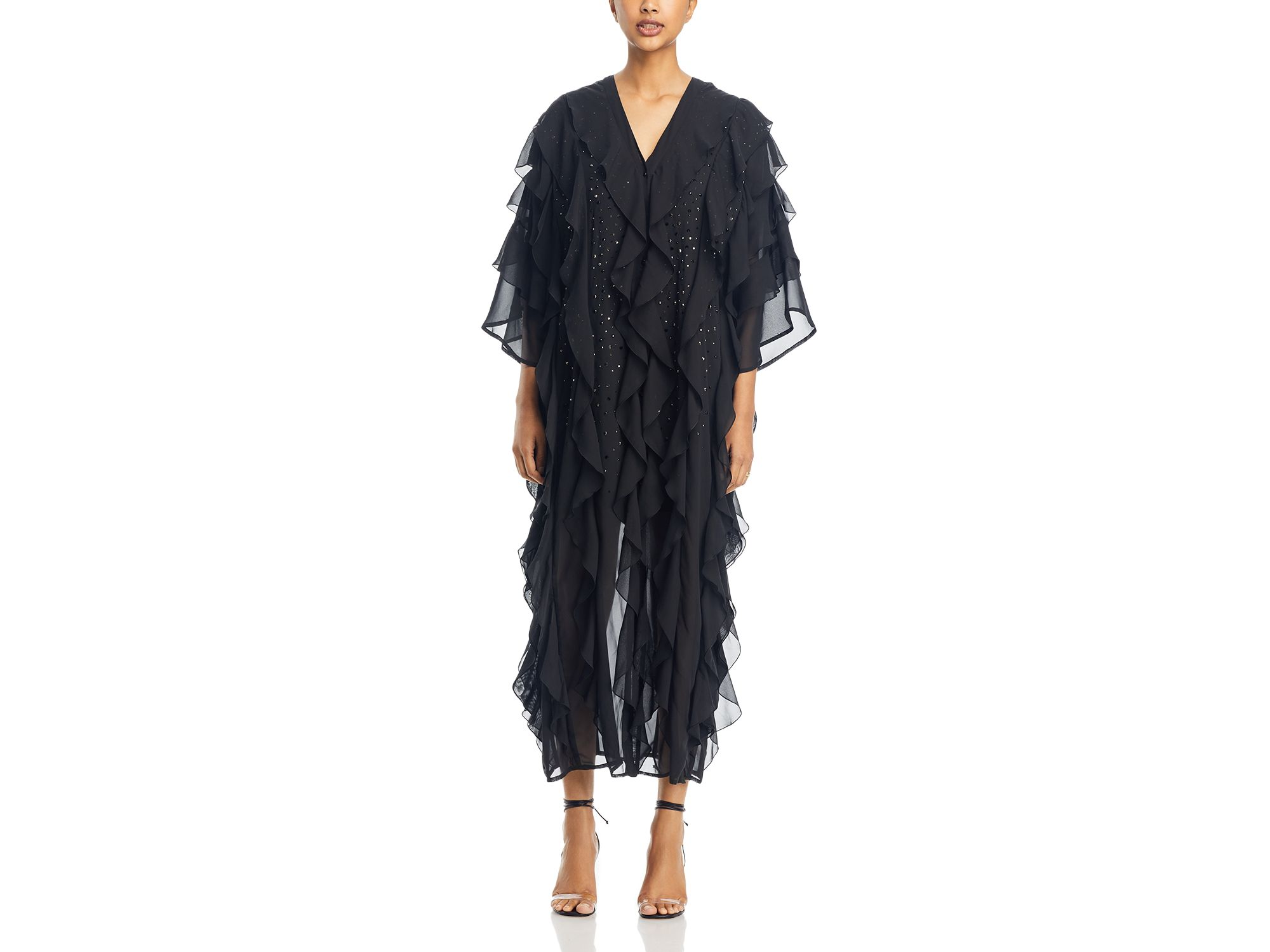 Tiered Ruffle Woven Chiffon Maxi Dress — Image 5