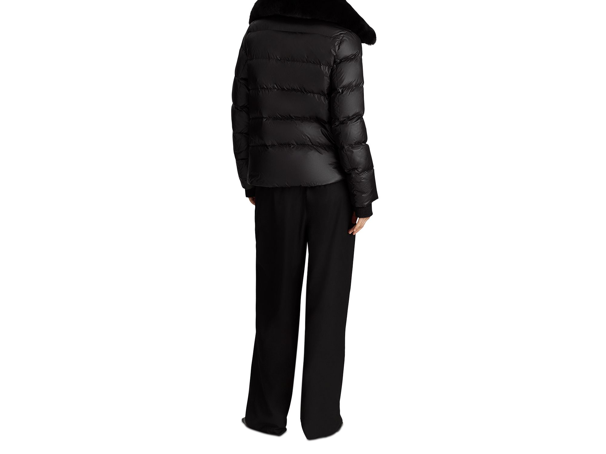 Vera Shearling Trim Down Coat — Image 10