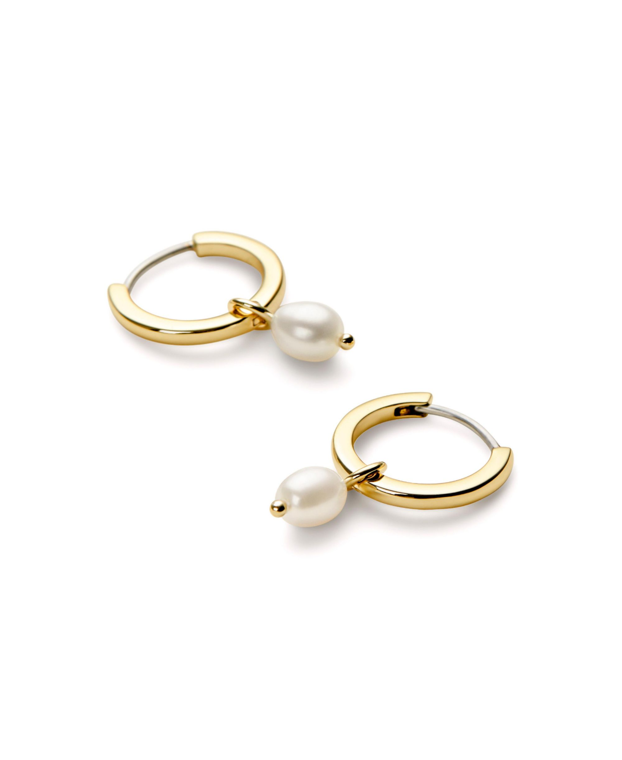 Frida Freshwater Pearl Huggie Hoops — Image 5