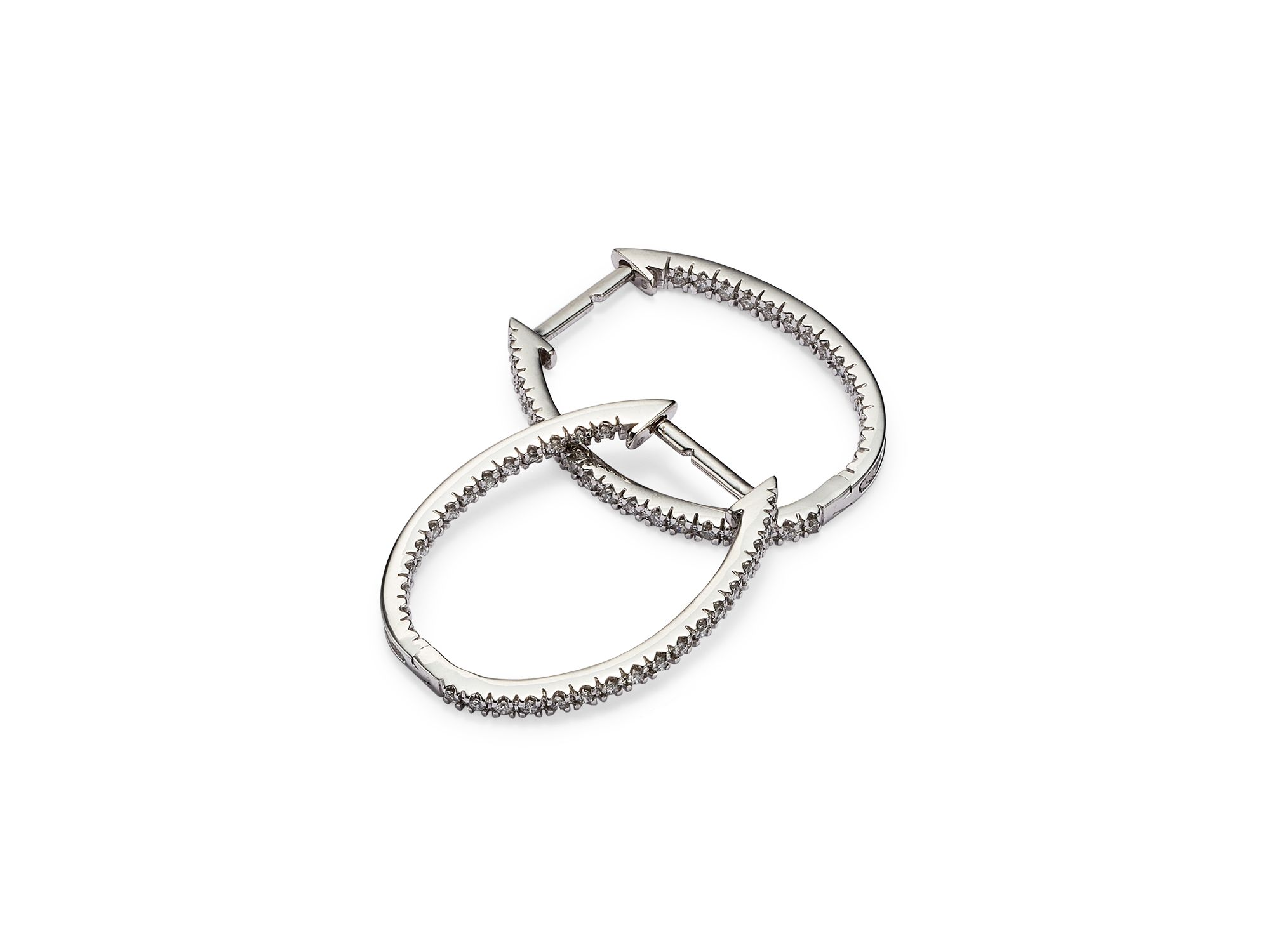 Inside-Out Diamond Hoop Earrings in 14K White Gold, 0.50 tcw — Image 4