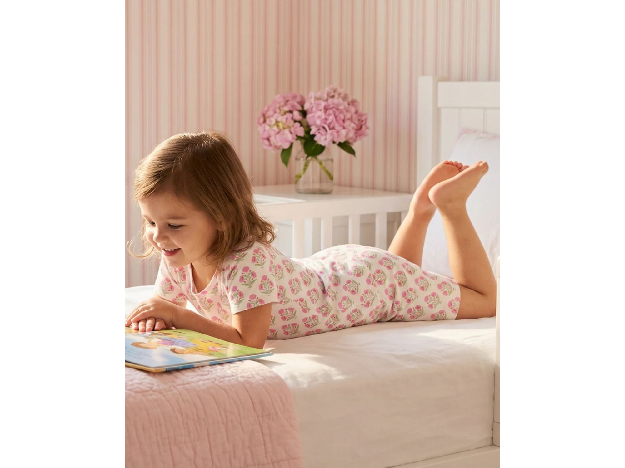 Girls' Pink Posy Pajama Set - Baby, Little Kid — Image 5