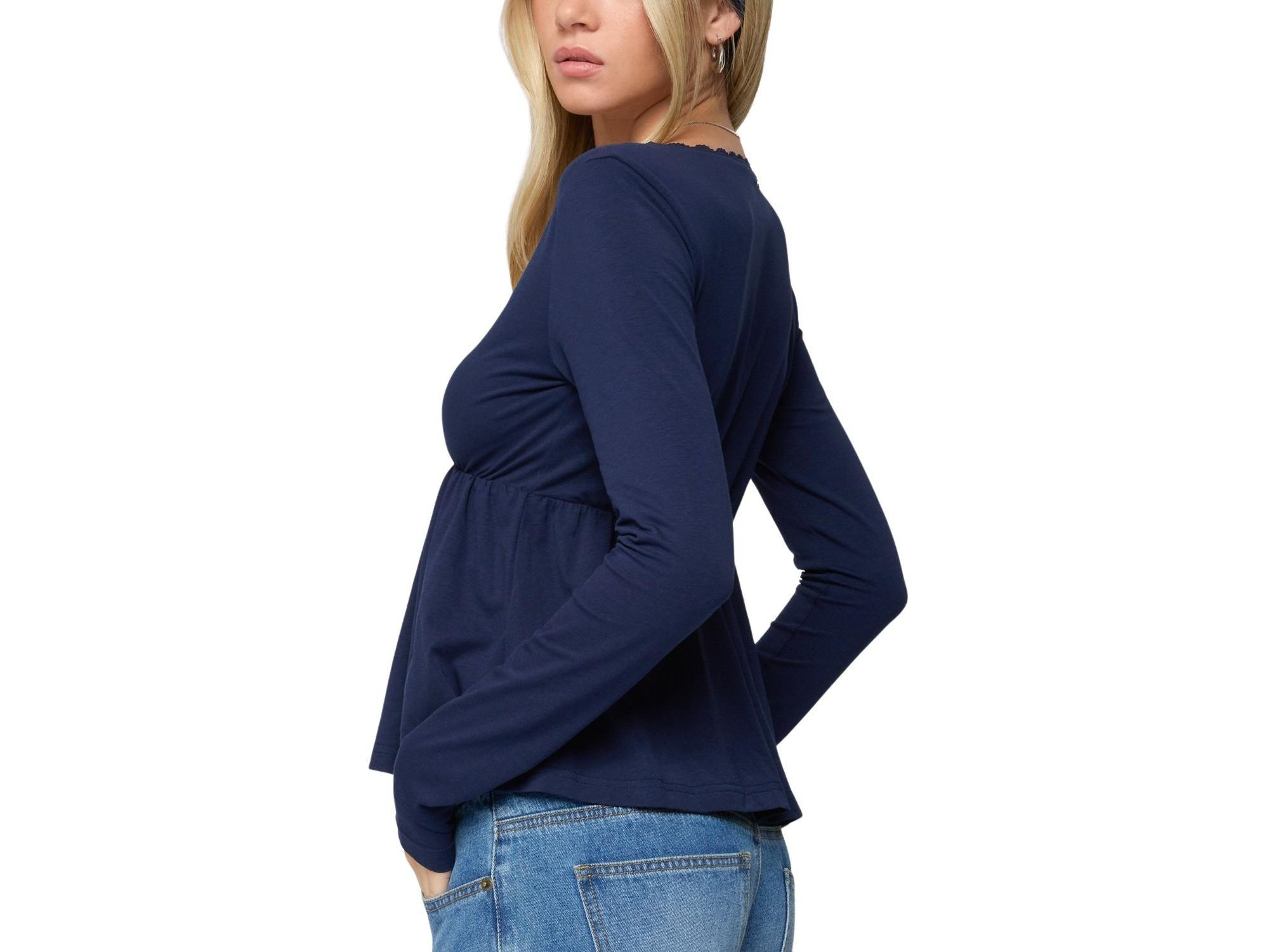 Kenzie Long Sleeve Babydoll Top — Image 3