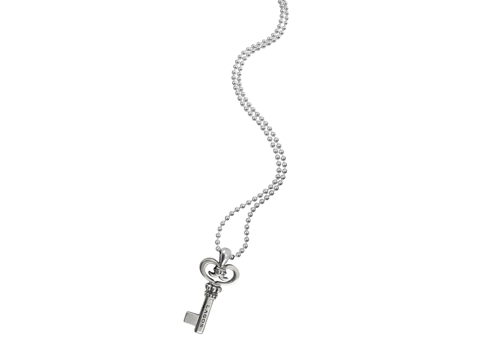 Signature Sterling Key Pendant Necklace, 34" — Image 3