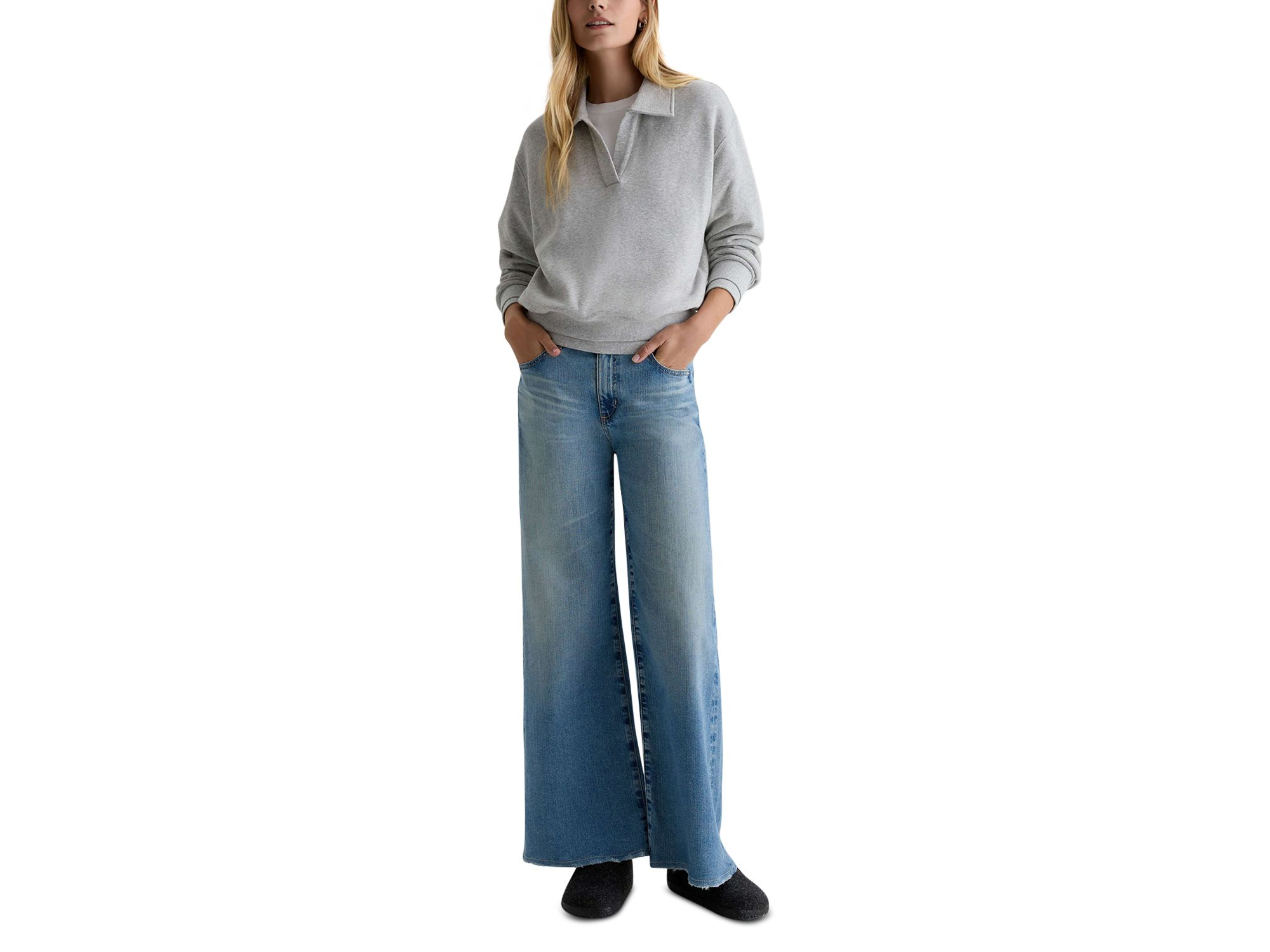 Saige High Rise Wide Leg Jeans in Western Front — Image 7