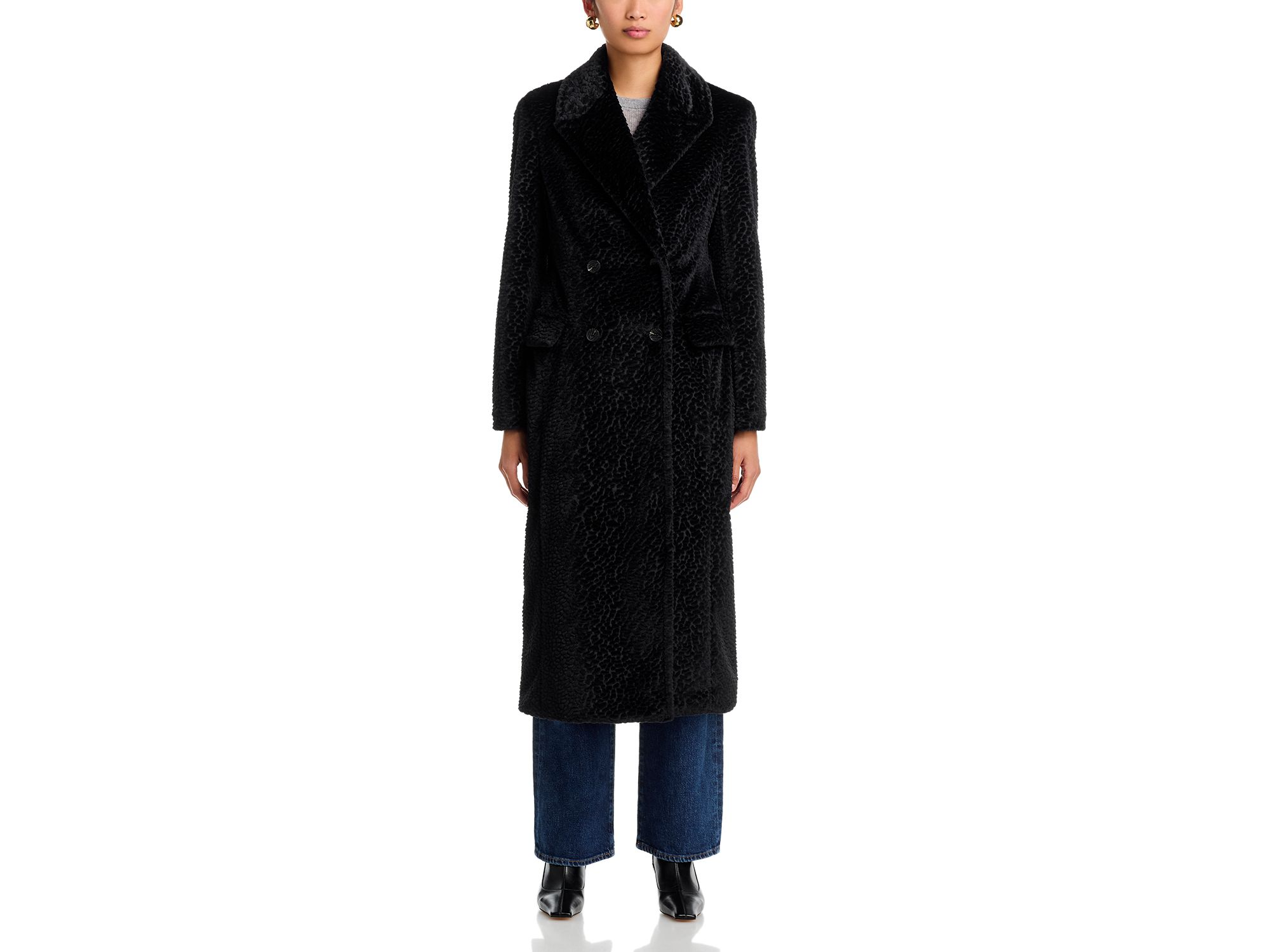 Textured Faux Fur Coat — Image 4