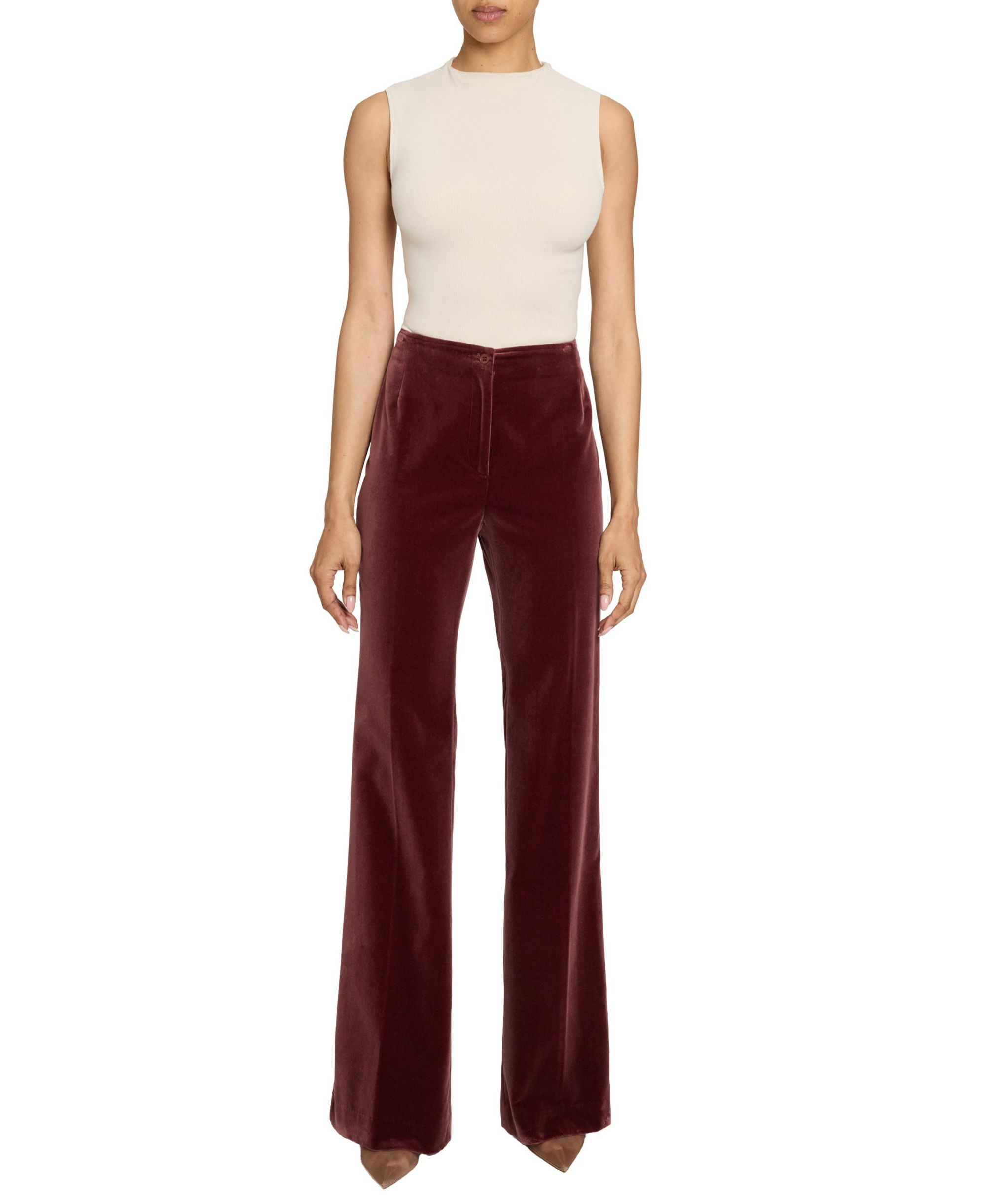 Elizabeth Flared Leg Pant in Luxury Velvet — Image 5