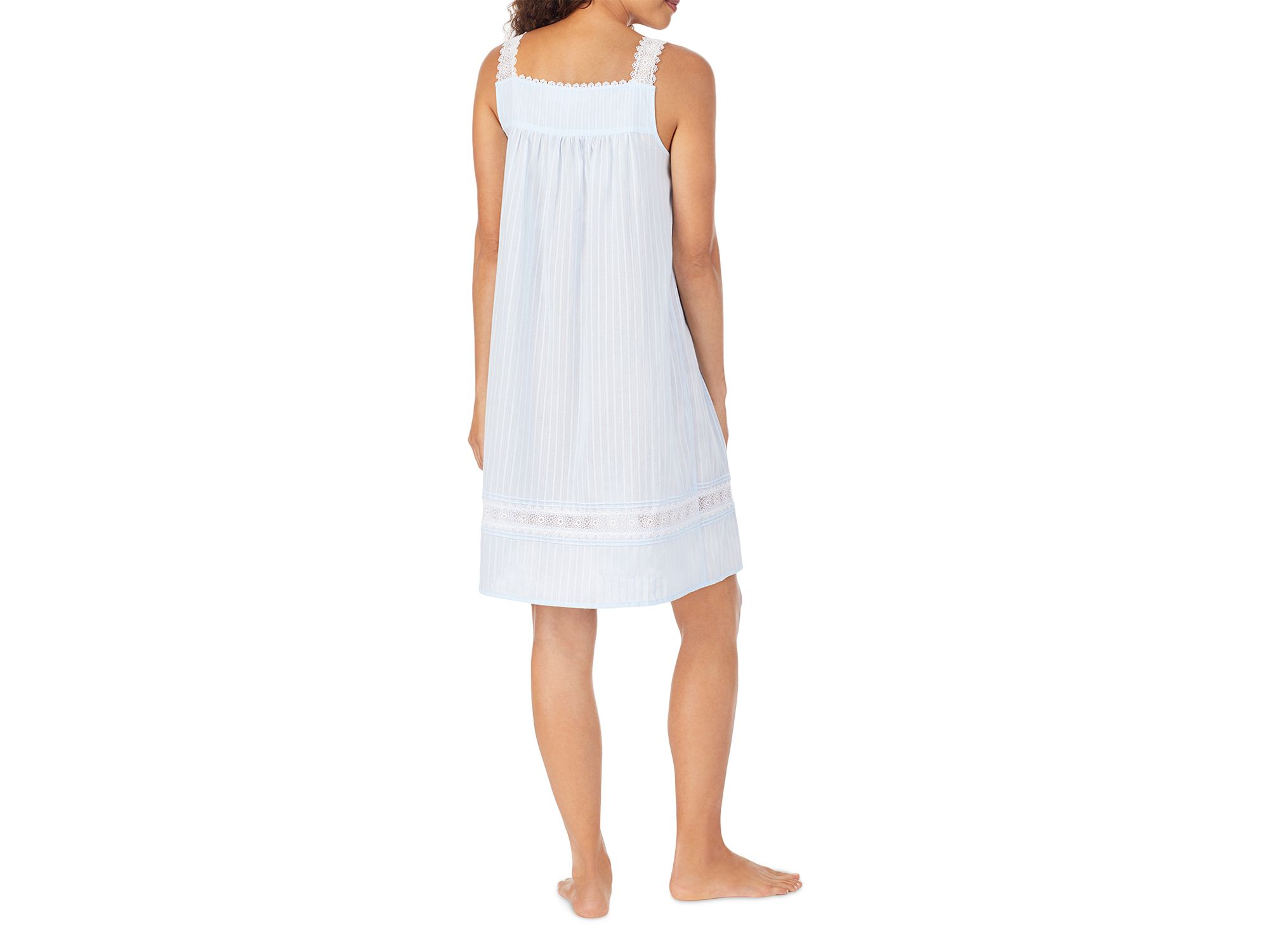 Cotton Dobby-Striped Chemise Nightgown — Image 3
