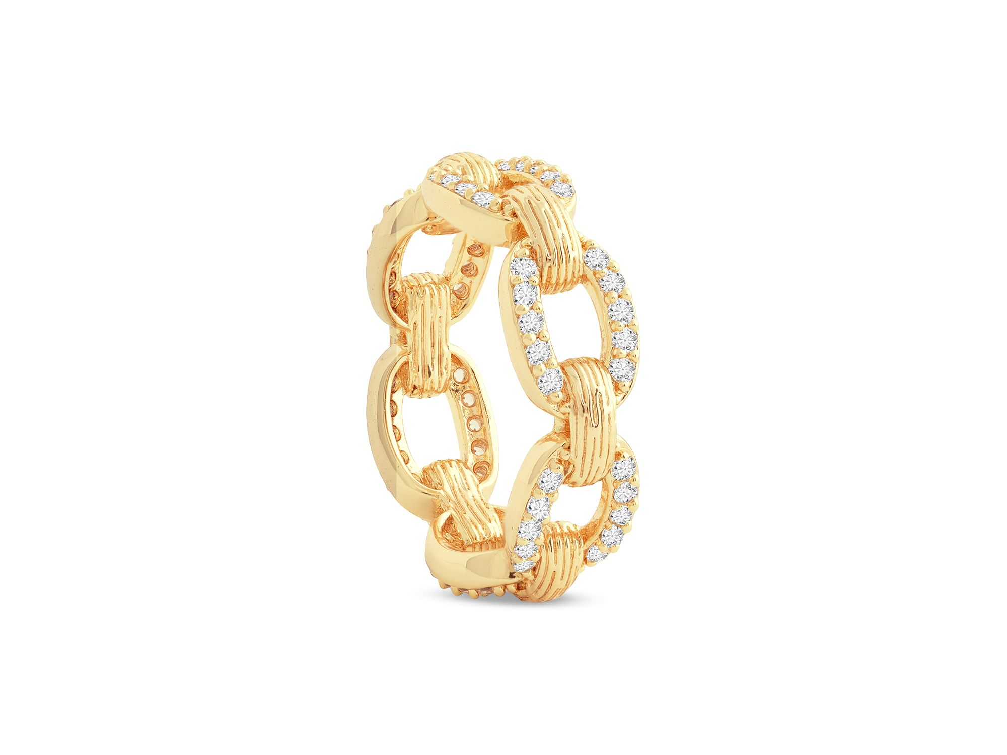 Enchanted Forest 18K Yellow Gold Plated Chain Ring — Image 3
