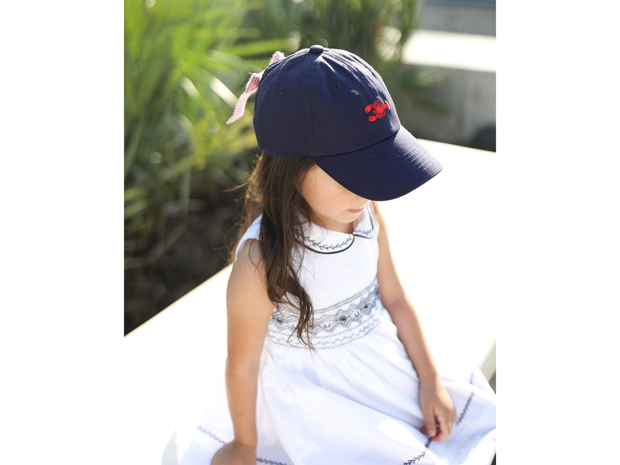 Girls' Lobster Bow Baseball Hat in Navy - Little Kid — Image 3
