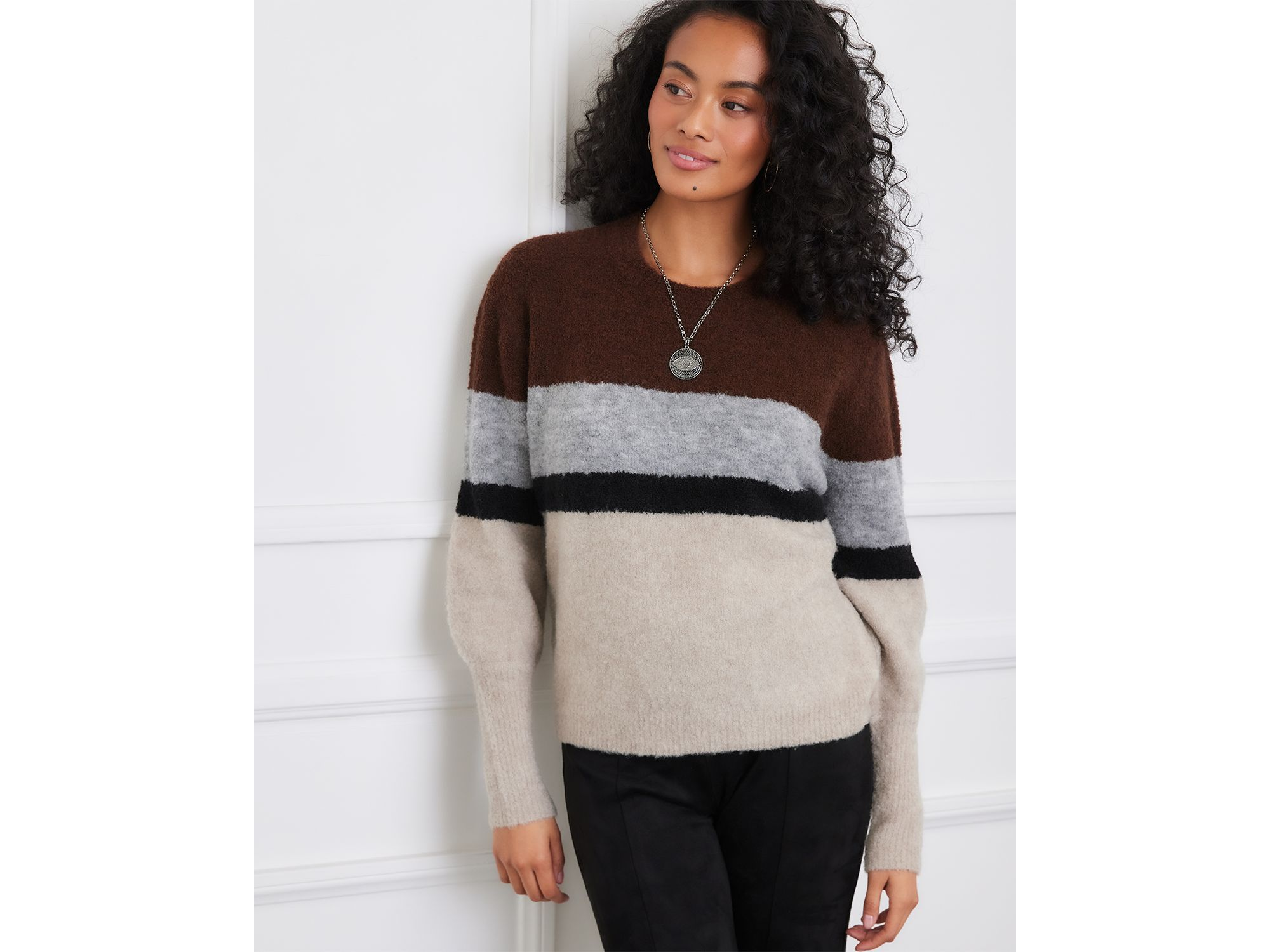 Colorblocked Crewneck Sweater — Image 3
