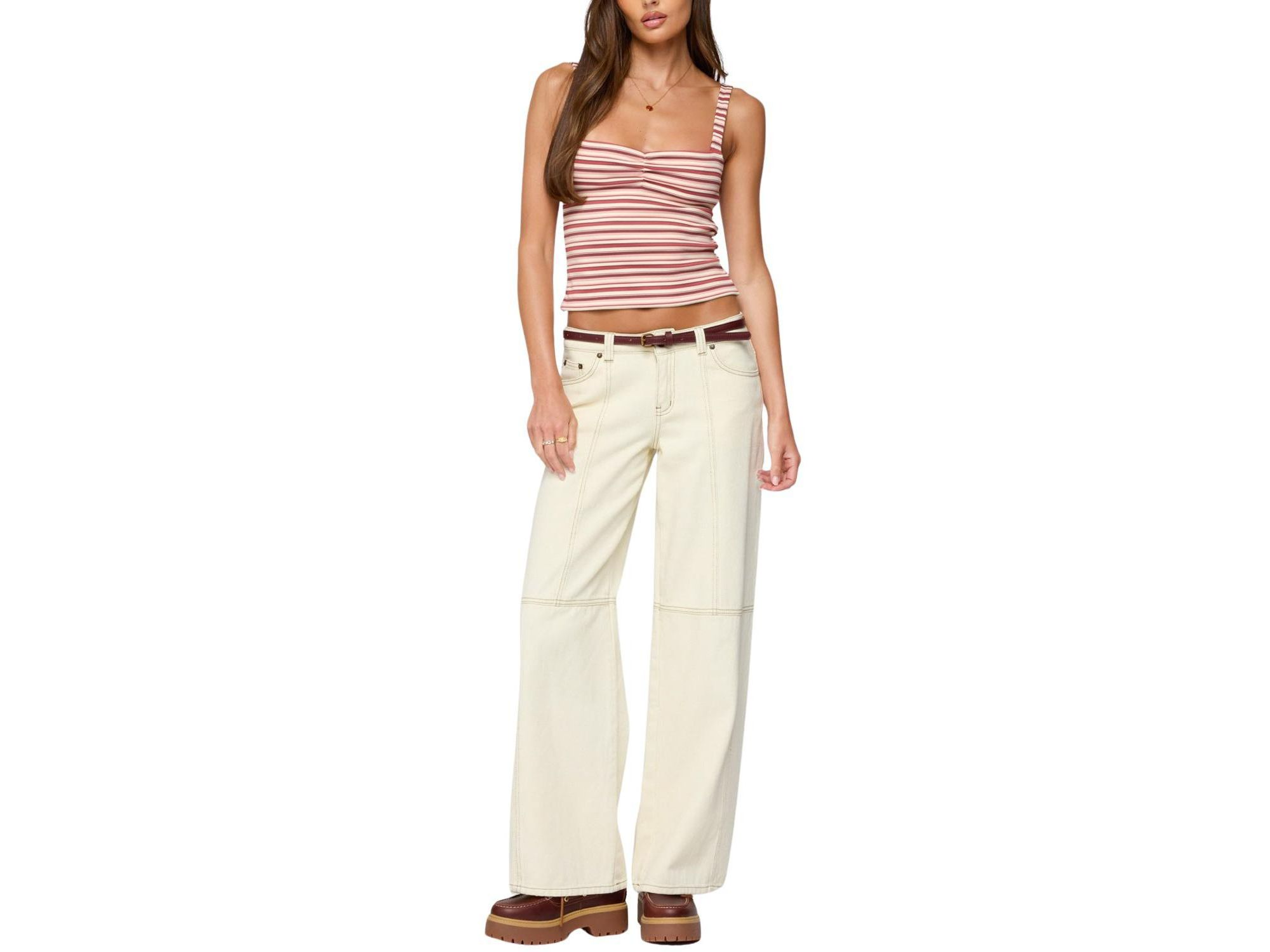 Adelia Striped Ruched Tank Top — Image 3