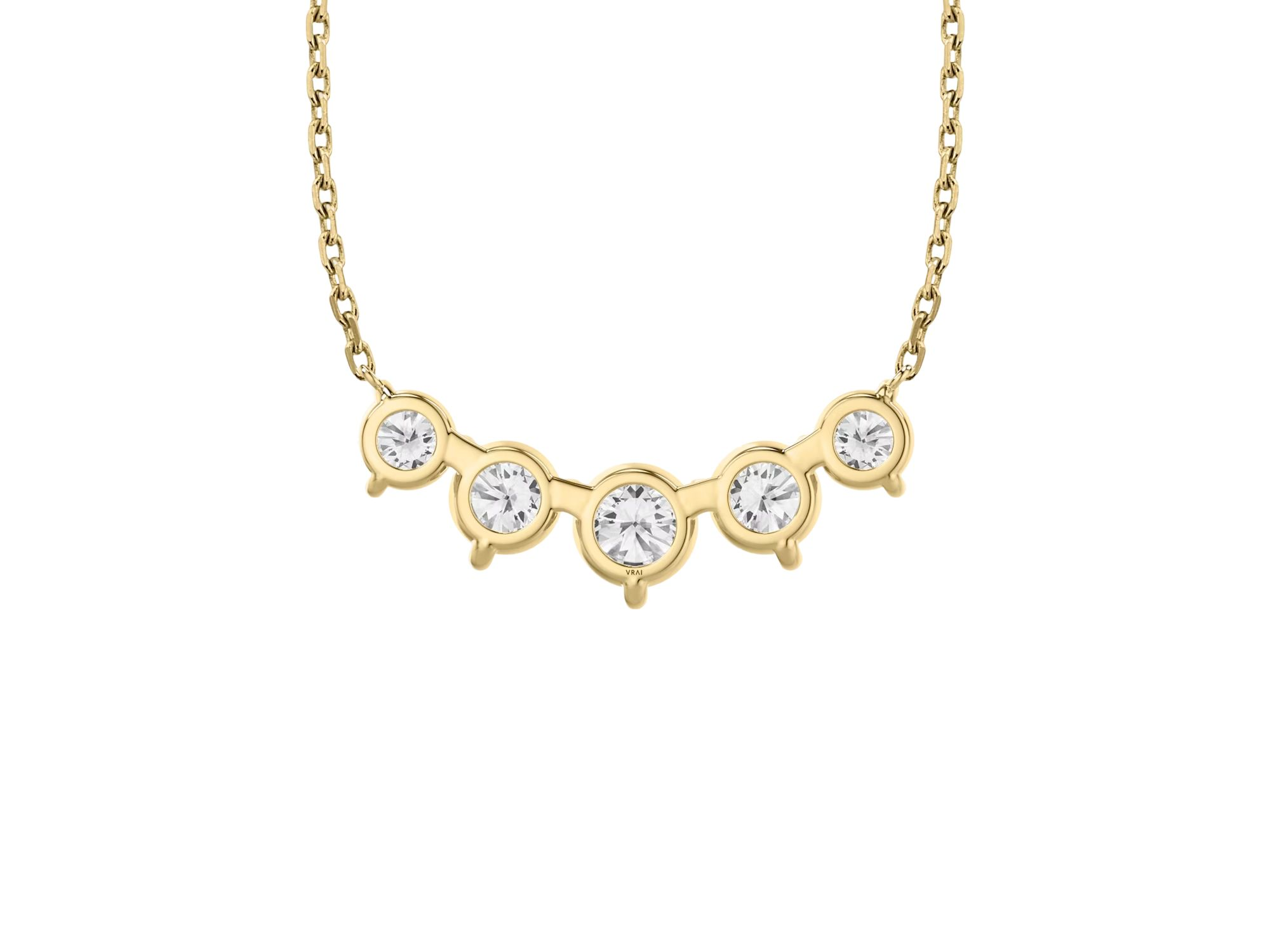 Arc Necklace in 14K White Gold, 3.5ctw Brilliant Round Lab Grown Diamonds — Image 3