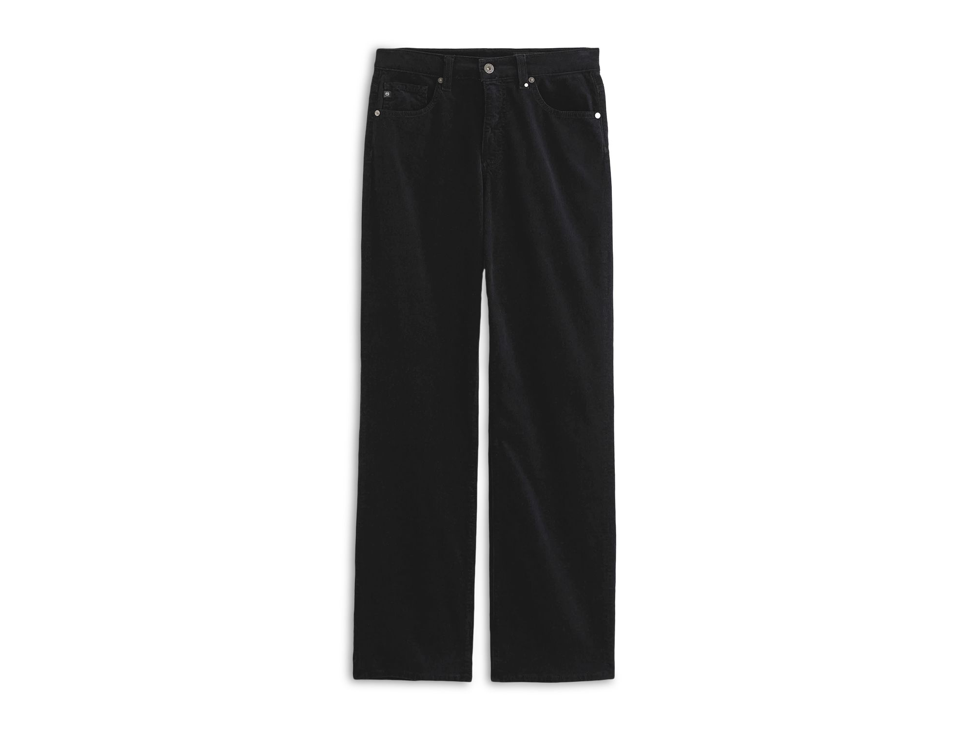 Brinley Mid Rise Straight Corduroy Jeans in Super Black — Image 7