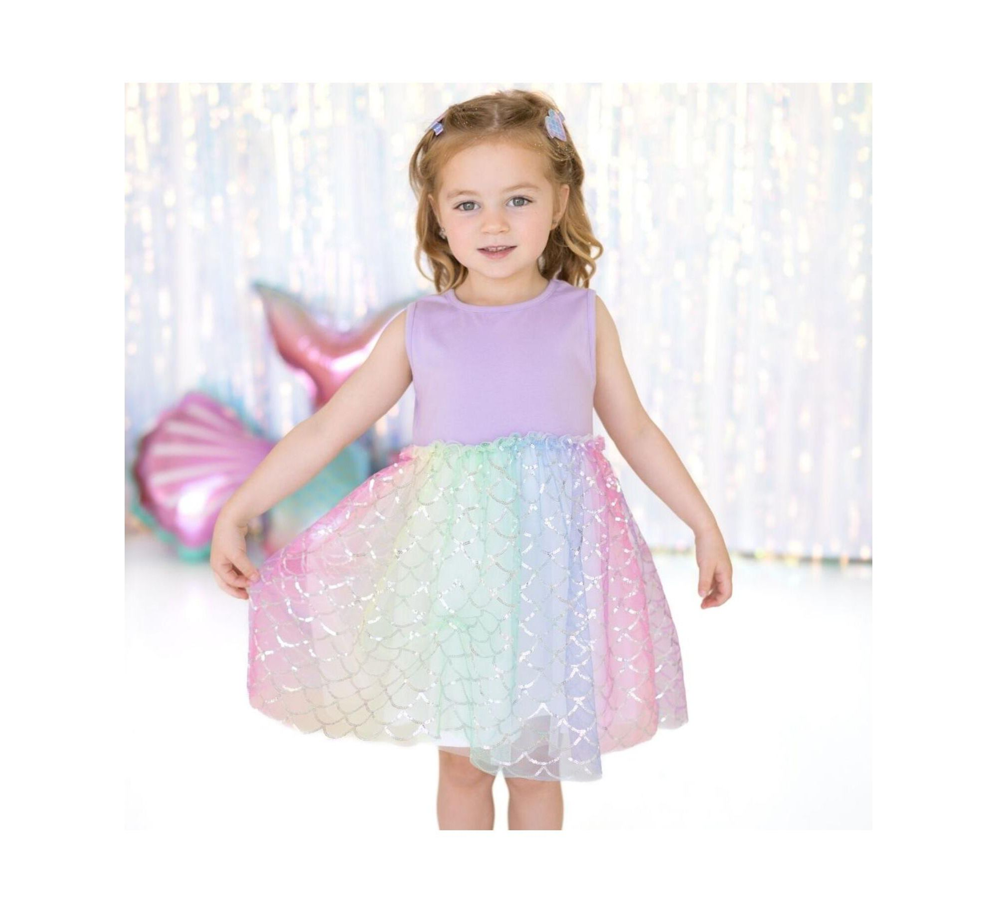 Girls' Rainbow Mermaid Tank Tutu Dress - Little Kid, Big Kid — Image 5