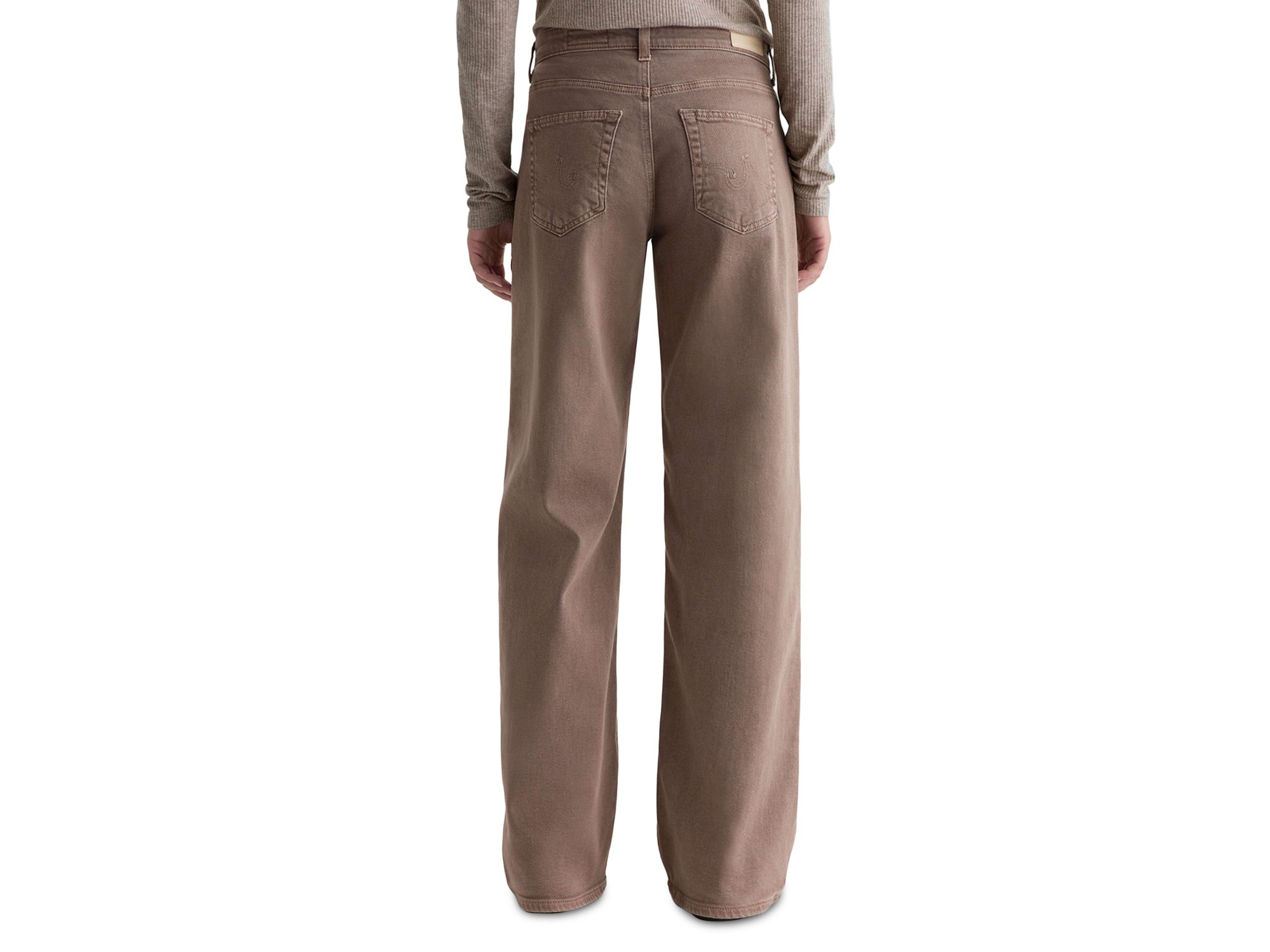 Adria Low Rise Wide Leg Jeans in Sulfur Taupe Gray — Image 3