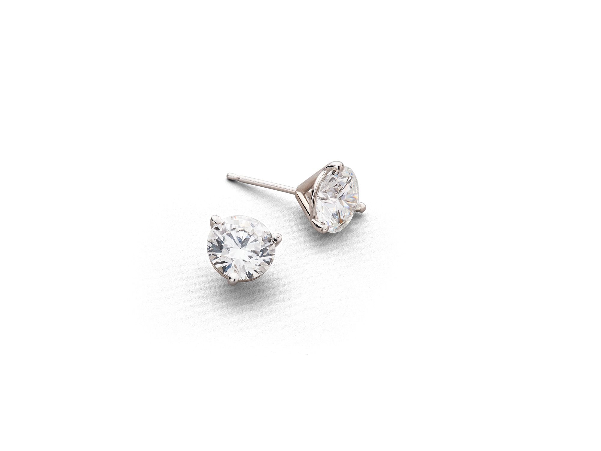 Certified Lab Grown Diamond Martini Set Stud Earrings in 14K White Gold or 14K Yellow Gold, 3.0 tcw — Image 3