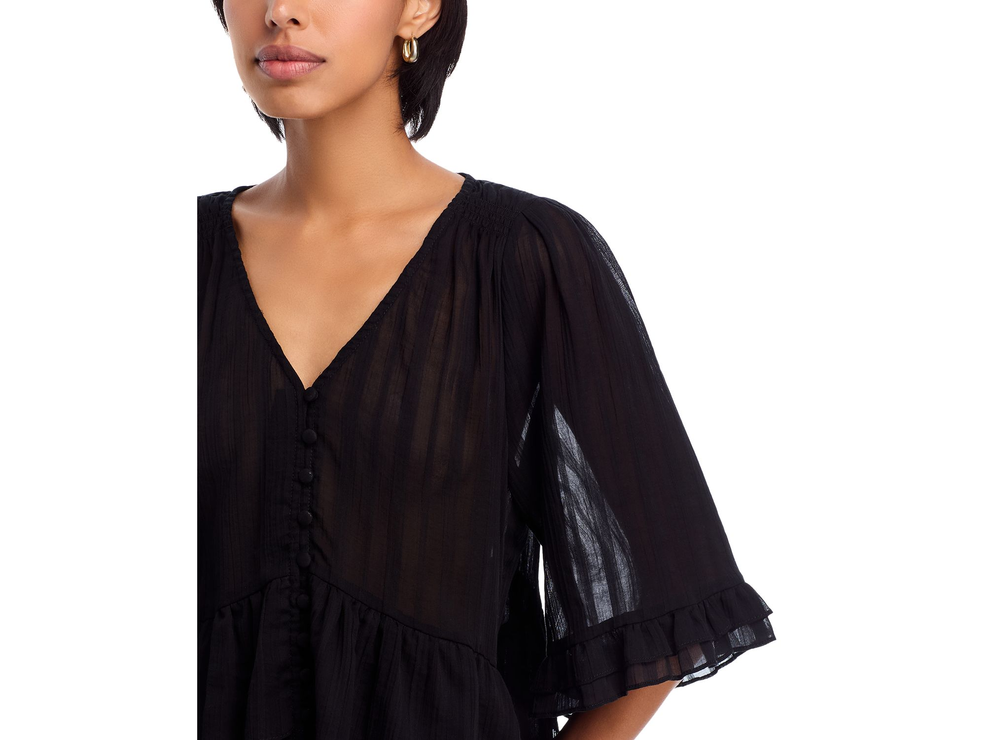 Ruffle Shadow Stripe Top - Exclusive — Image 3