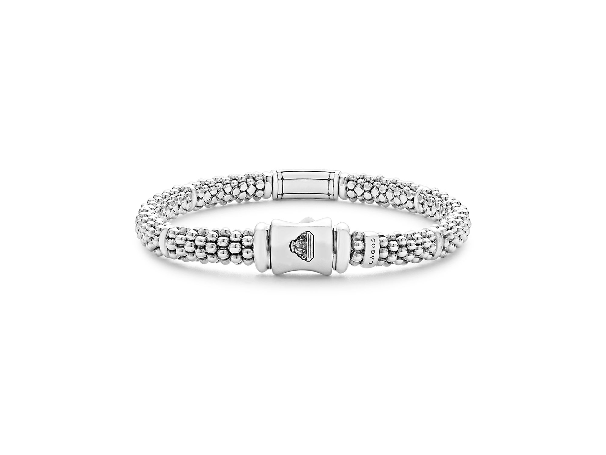 Sterling Pavé Diamond Caviar Bracelet — Image 5