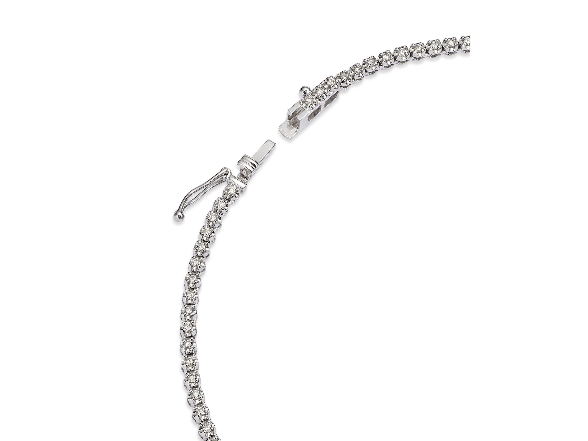 Diamond Solitaire Tennis Necklace in 14K White Gold, 2.30 tcw — Image 3