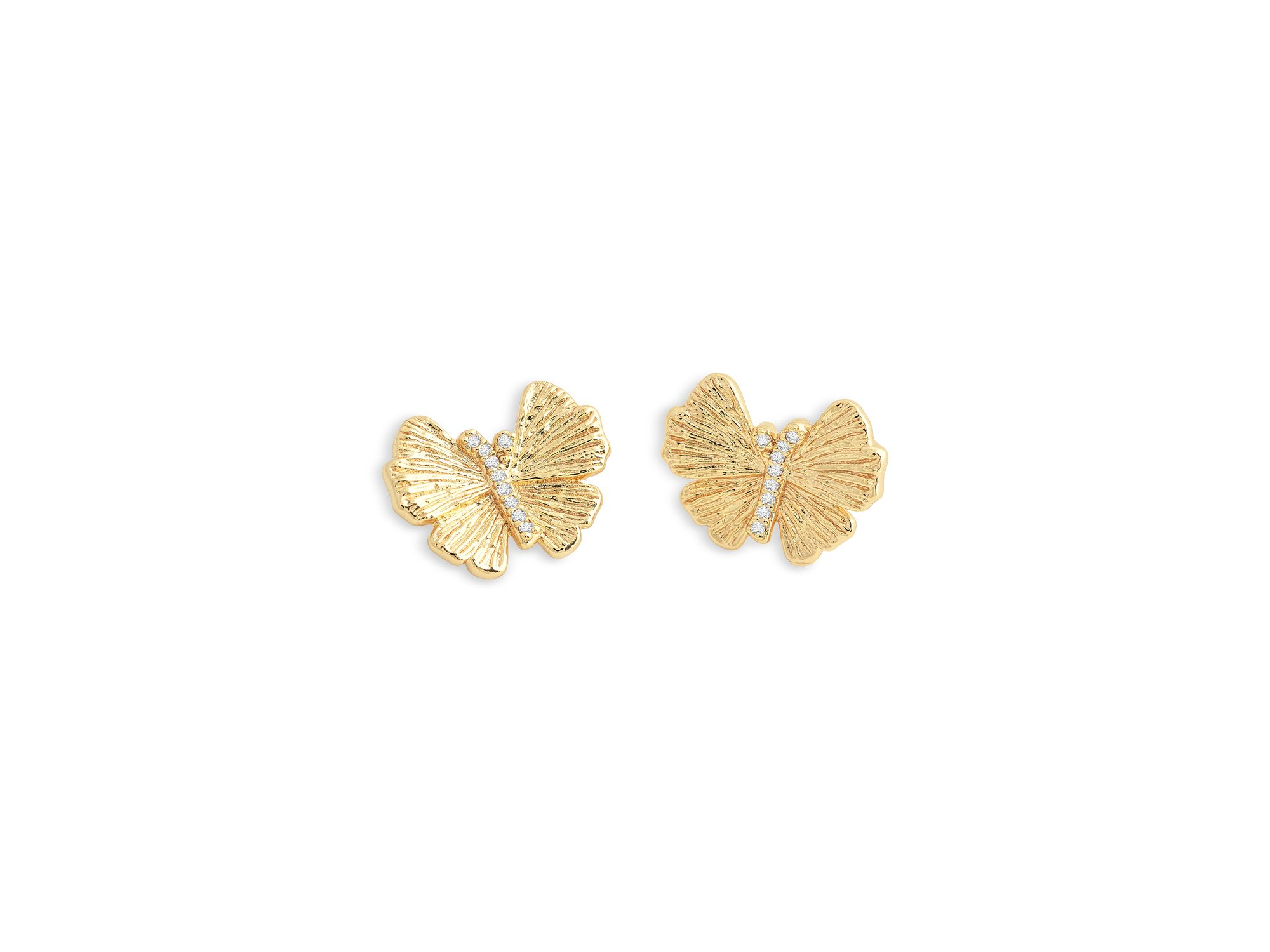 Butterfly Stud Earrings in 18K Gold Plated — Image 3